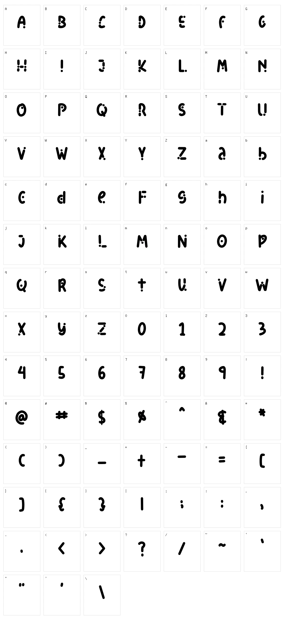 Rainbow Dot Character Set
