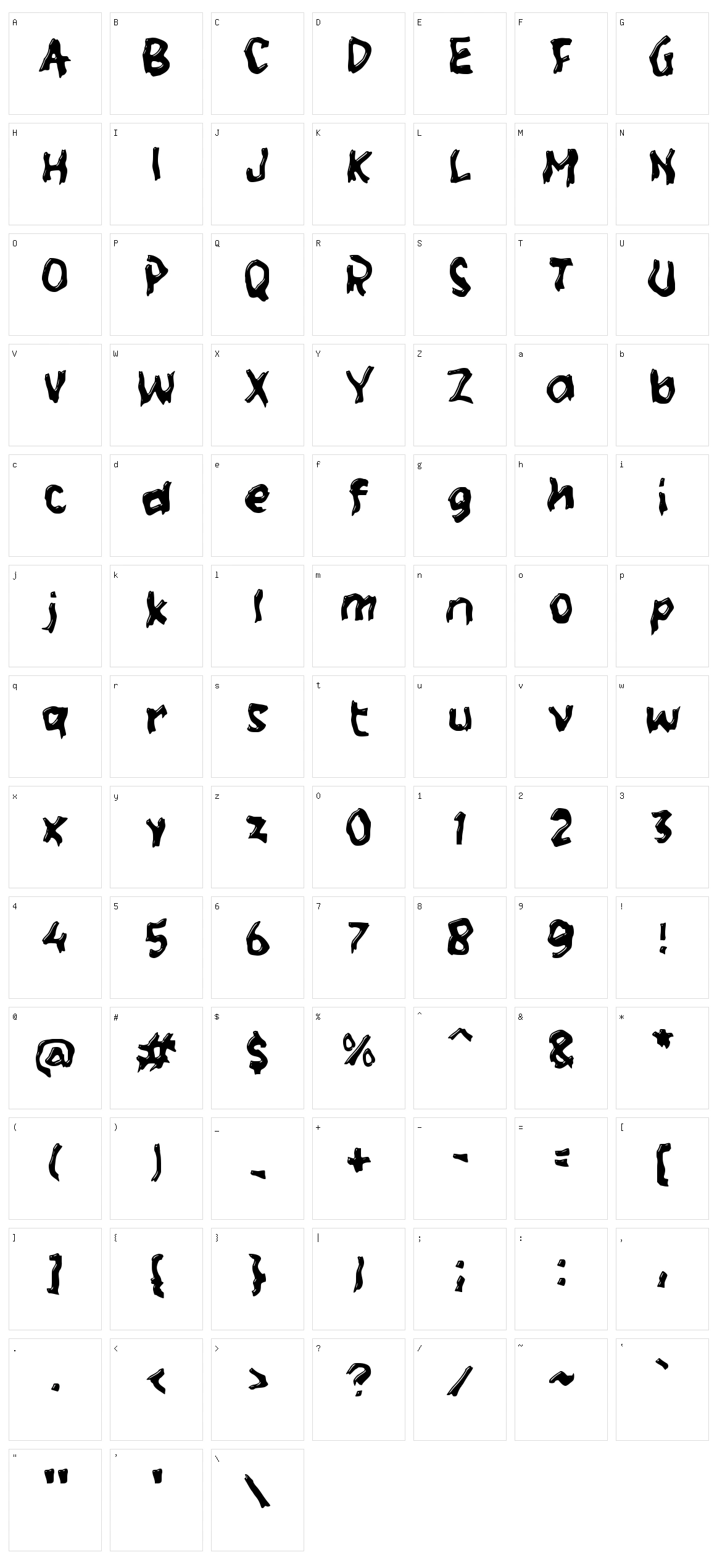 h Hulleah Character Set