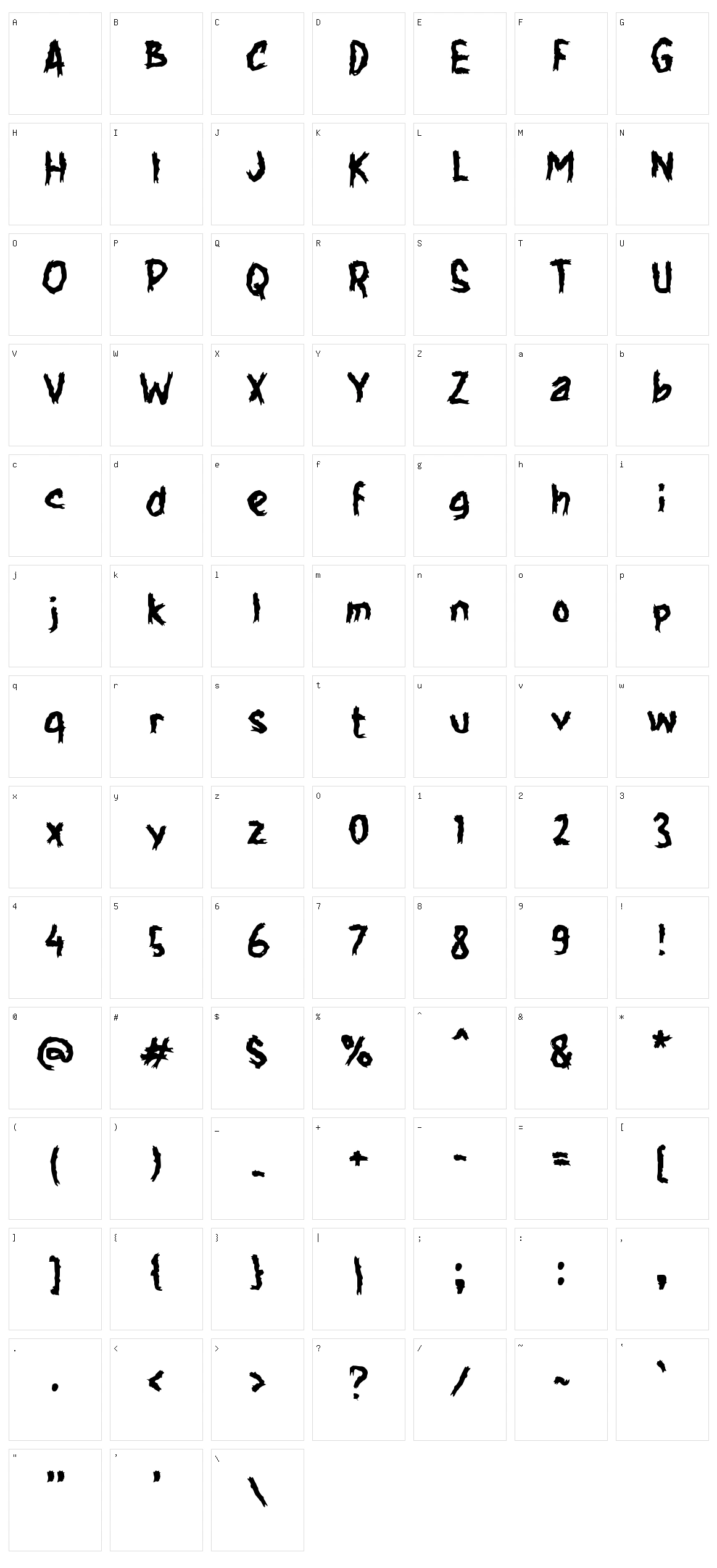 h Hutaner Character Set