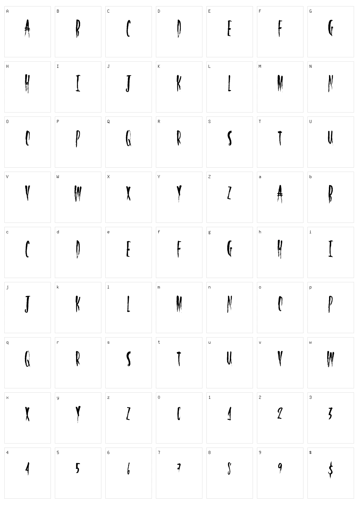 Half Light Character Set