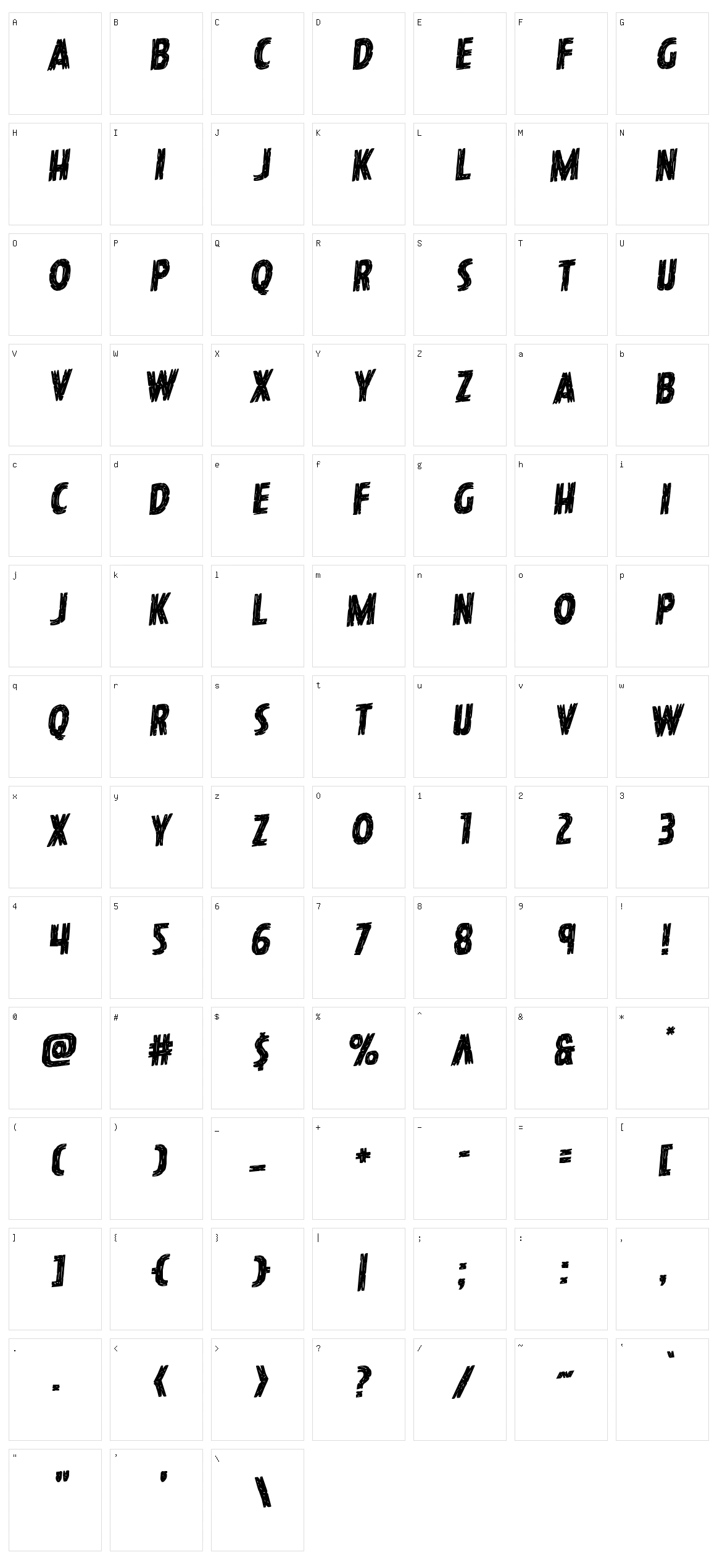 Hanging Tree Character Set