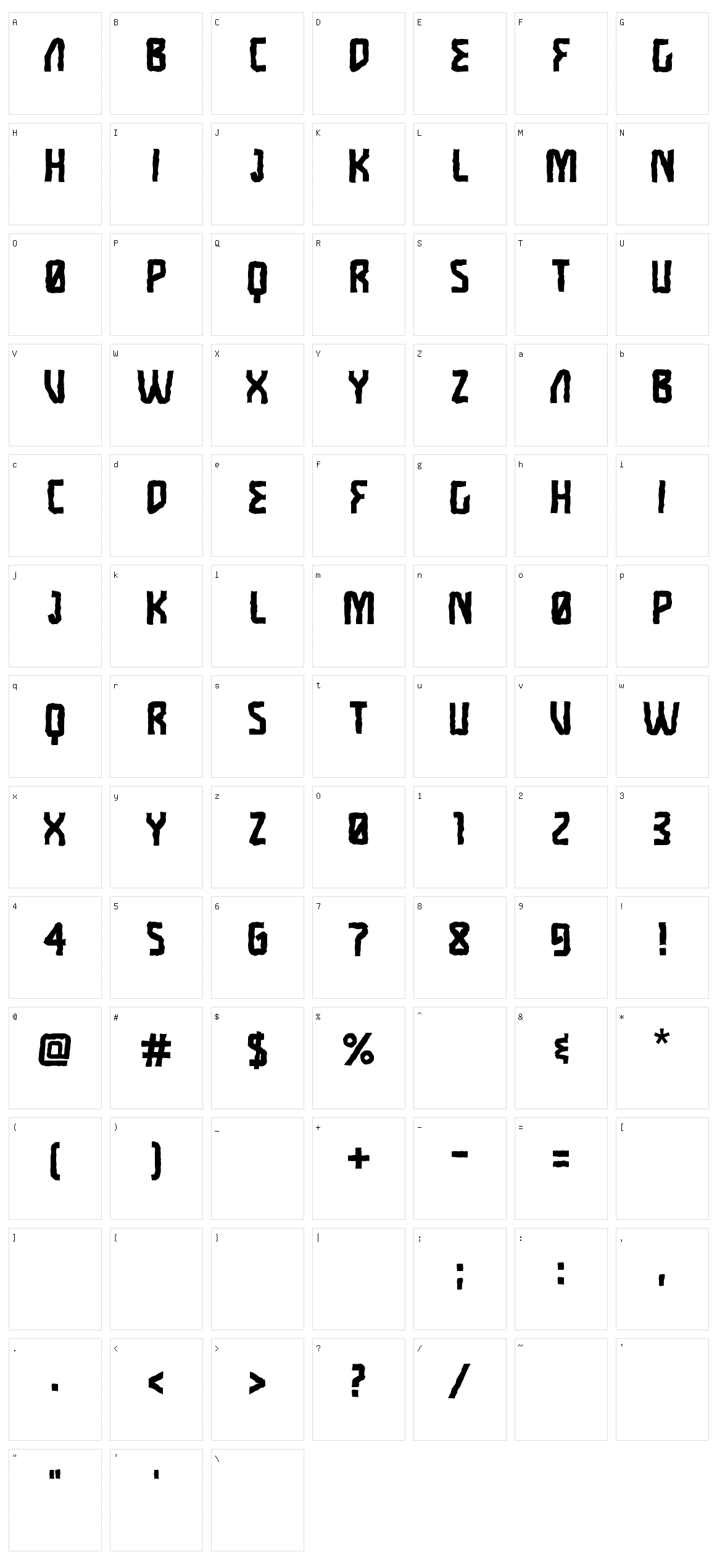 Headtraffic Character Set