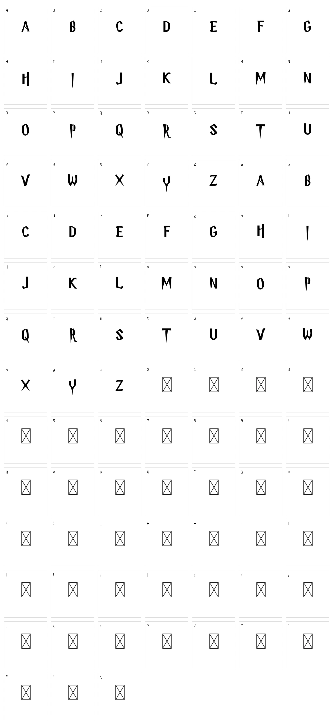 Hellowan Character Set