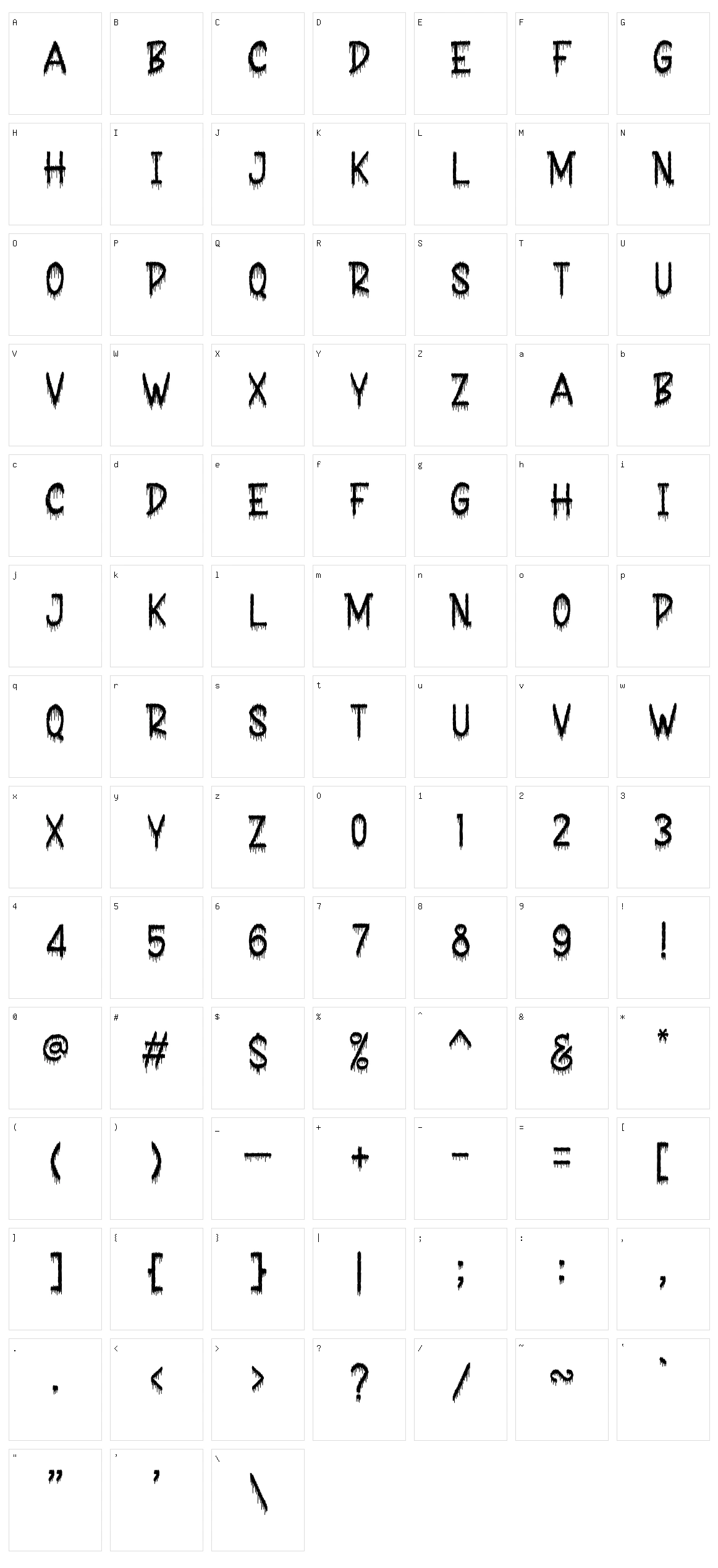 Hideous Character Set