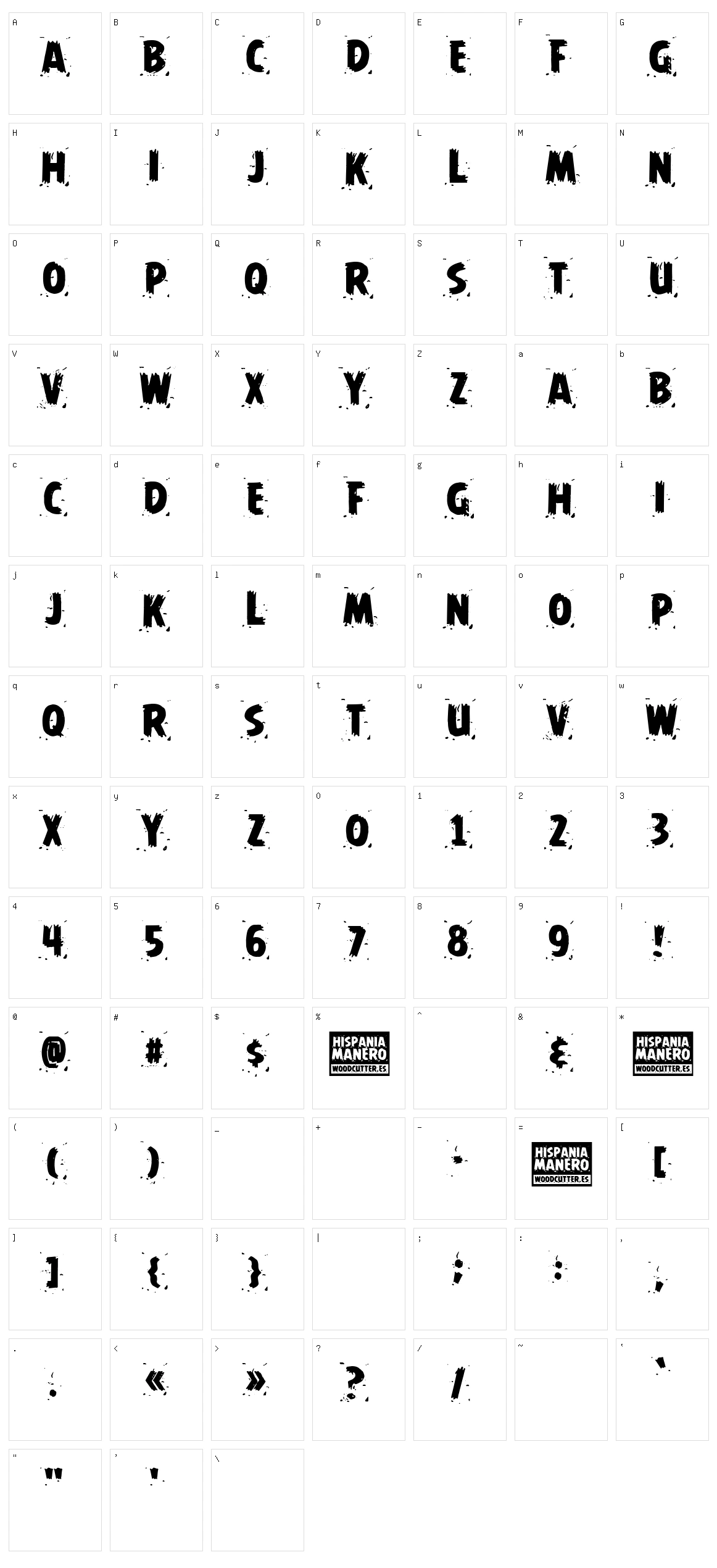 Hispania Manero Character Set