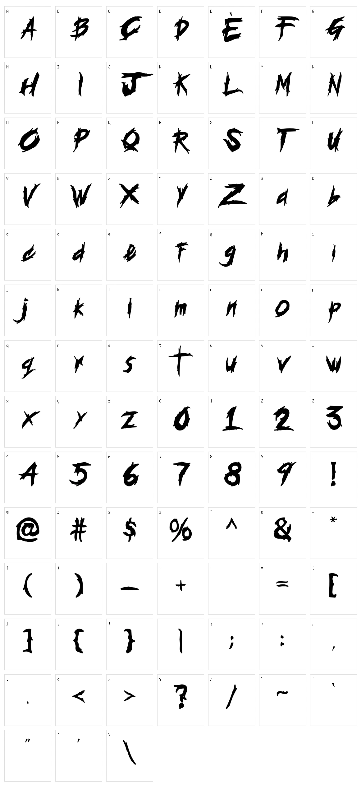 Histeria Character Set