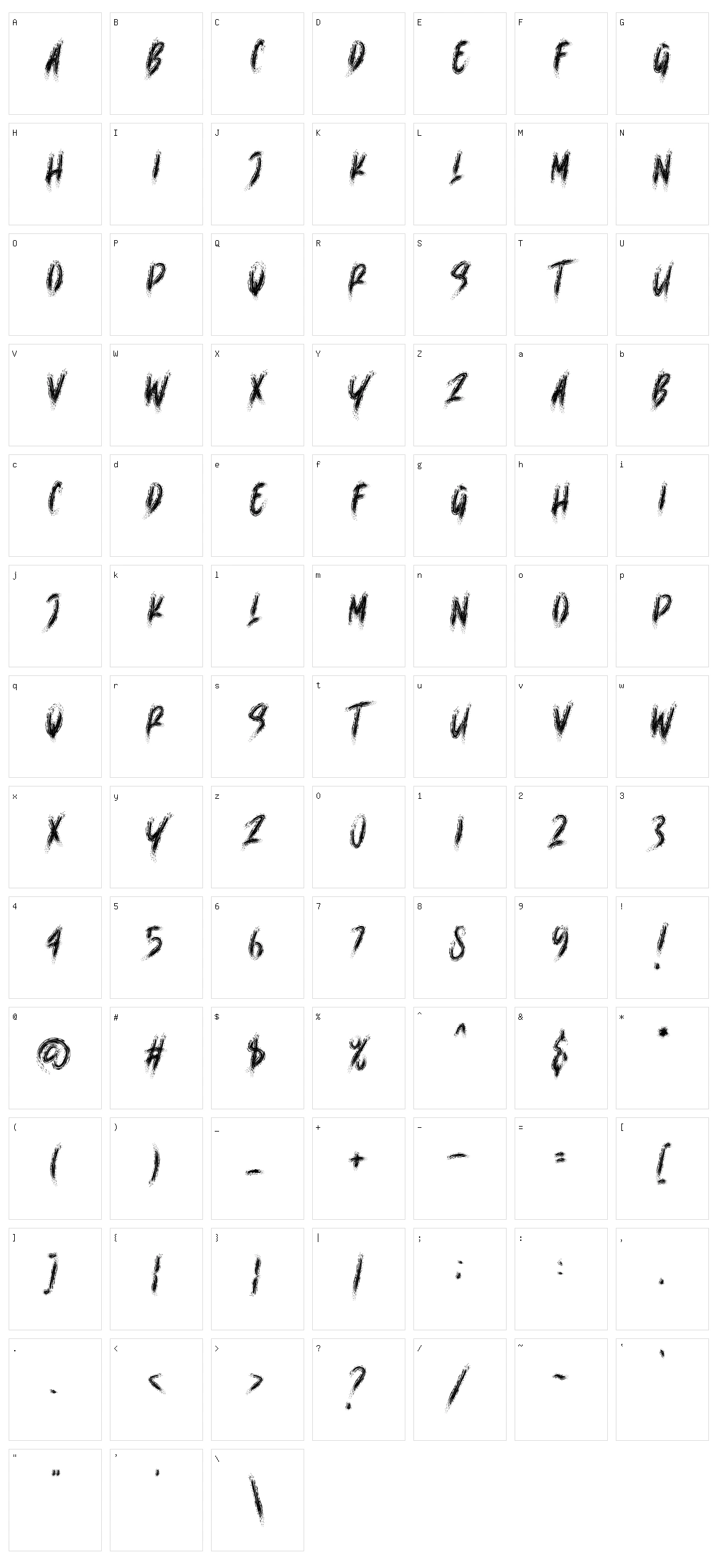 Horrible Brush Character Set