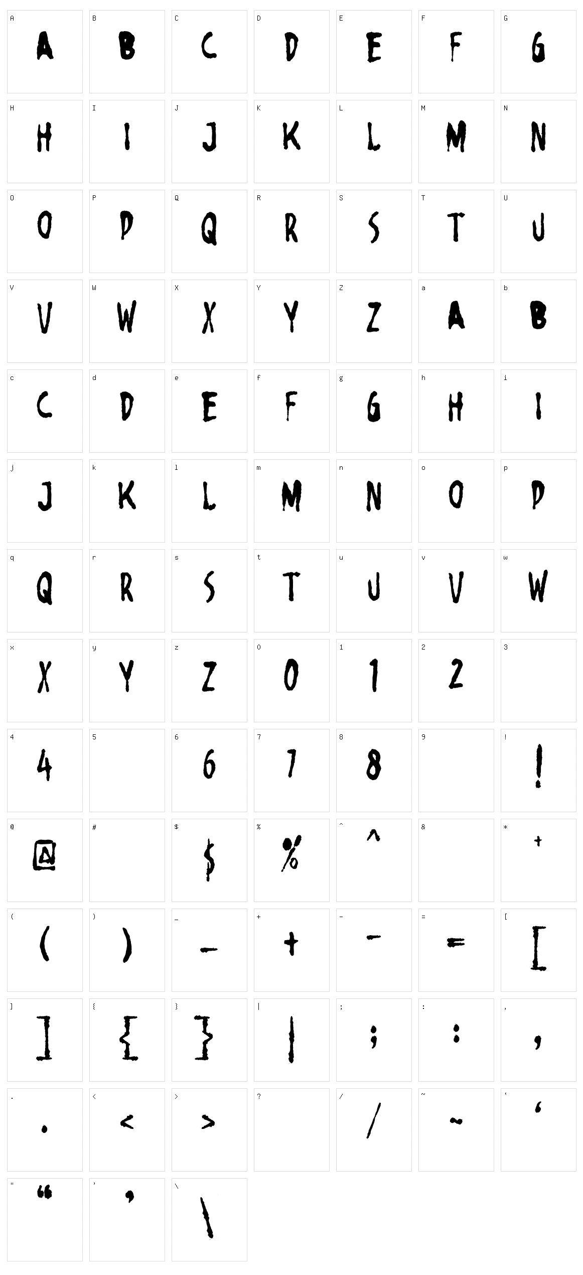 Horror Brush Character Set