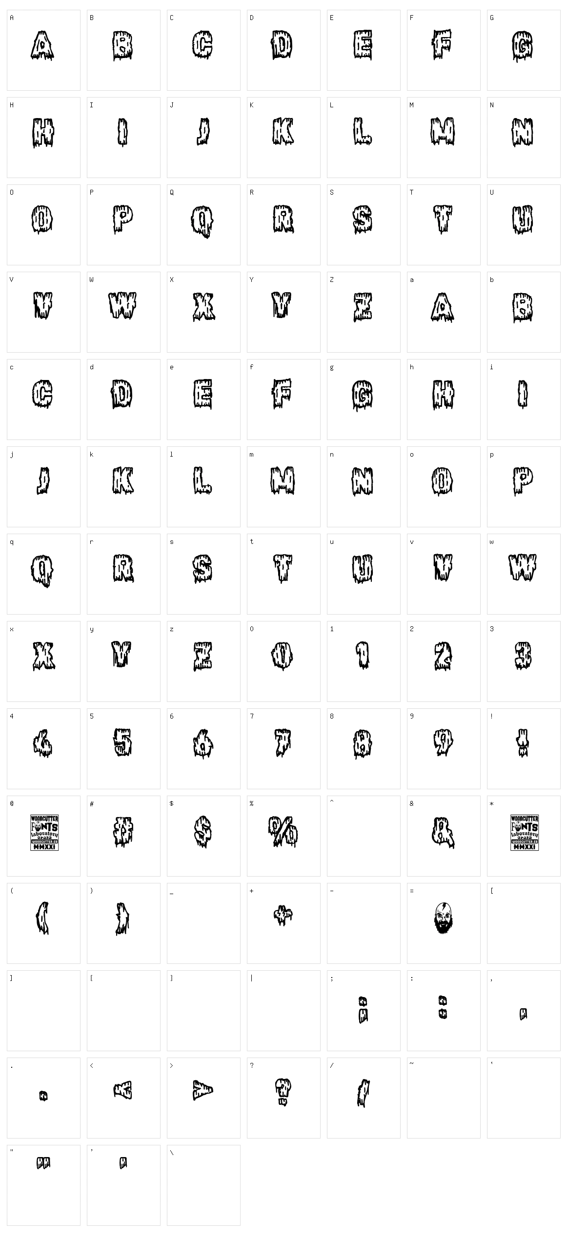 Horror Magazine Character Set