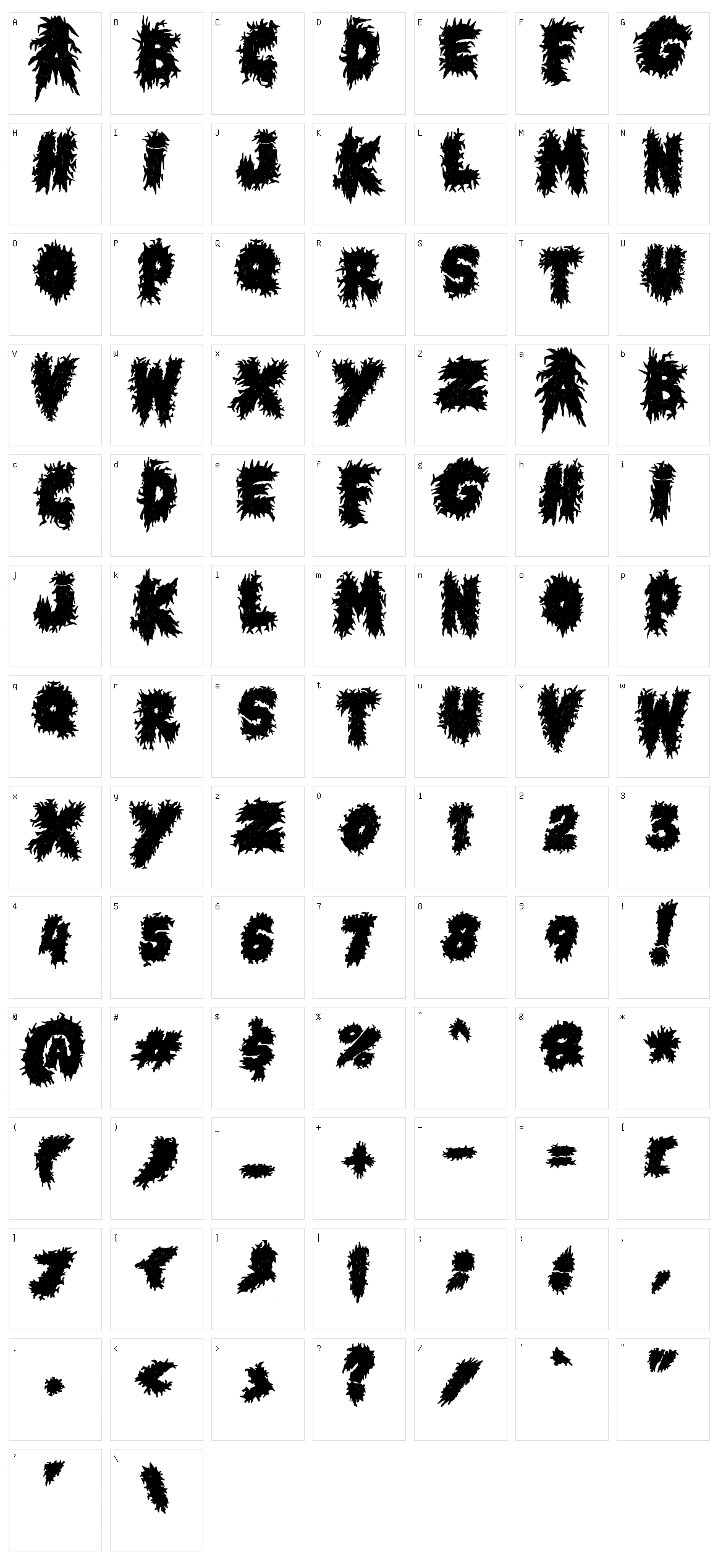 Horror Metal Character Set