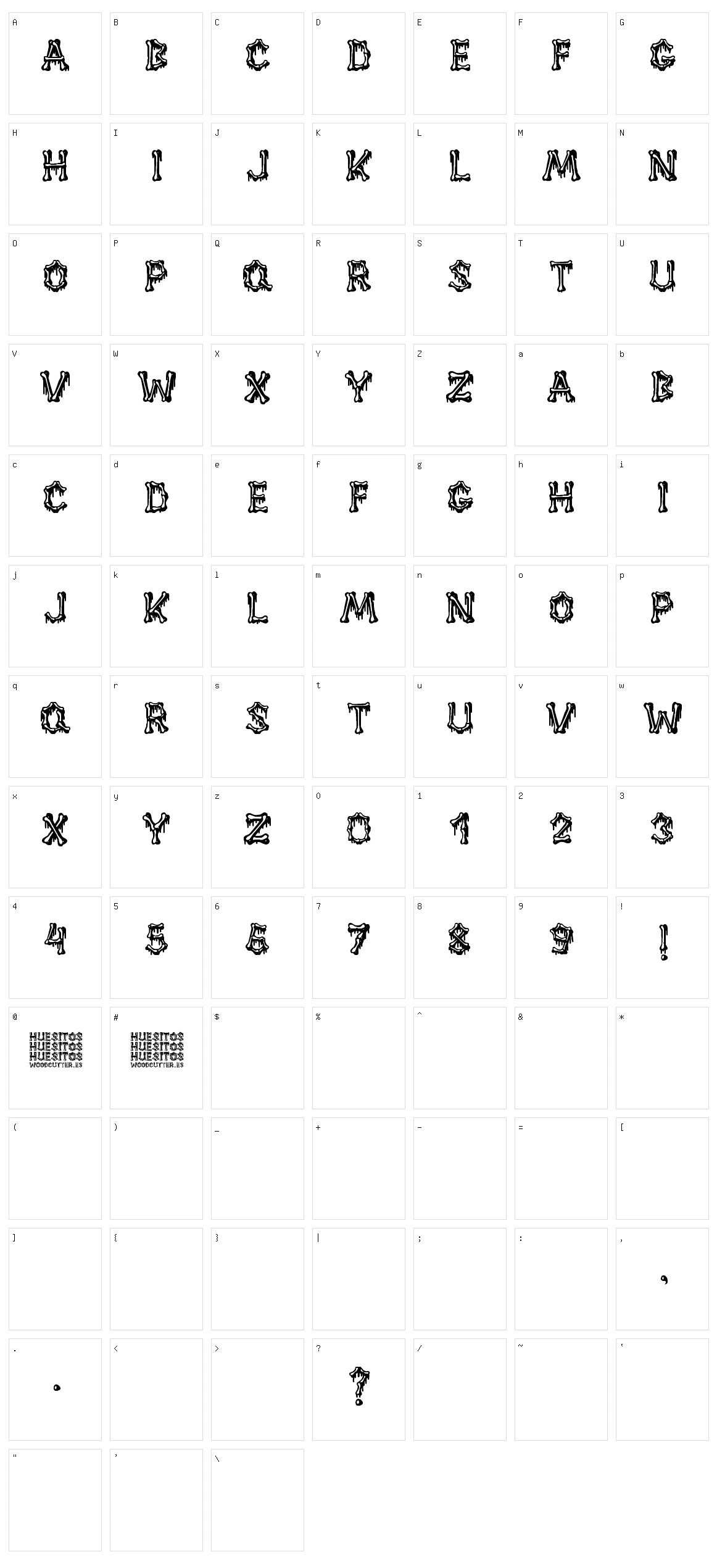 Huesitos Character Set
