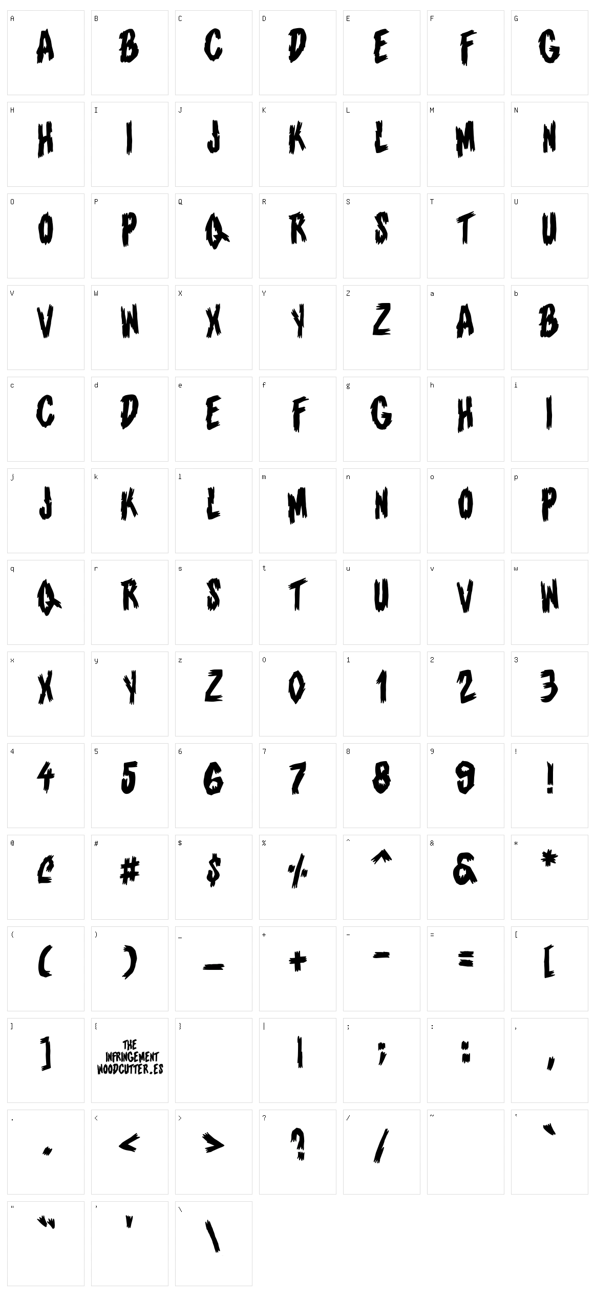 Infringement Character Set
