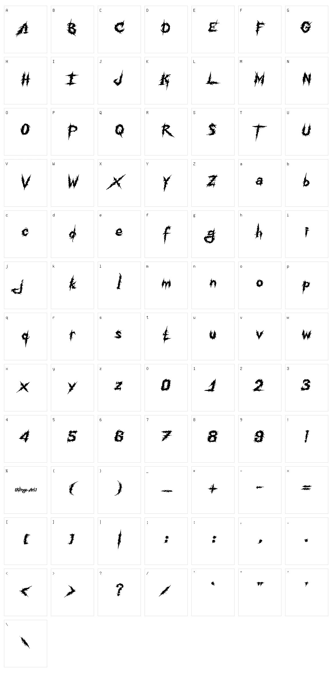 Ink Noise Character Set