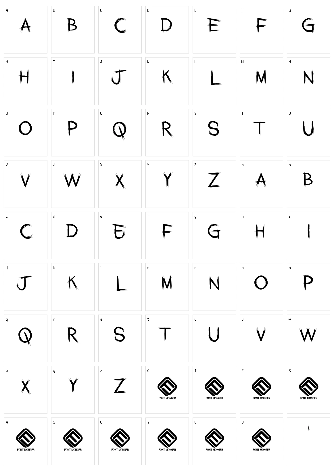 Jacknife Character Set
