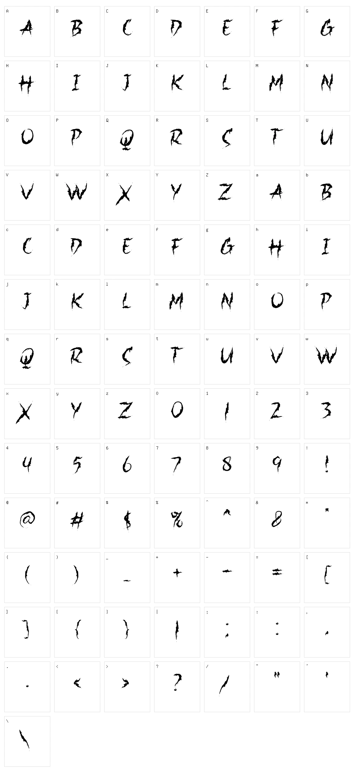 Jacmax Character Set
