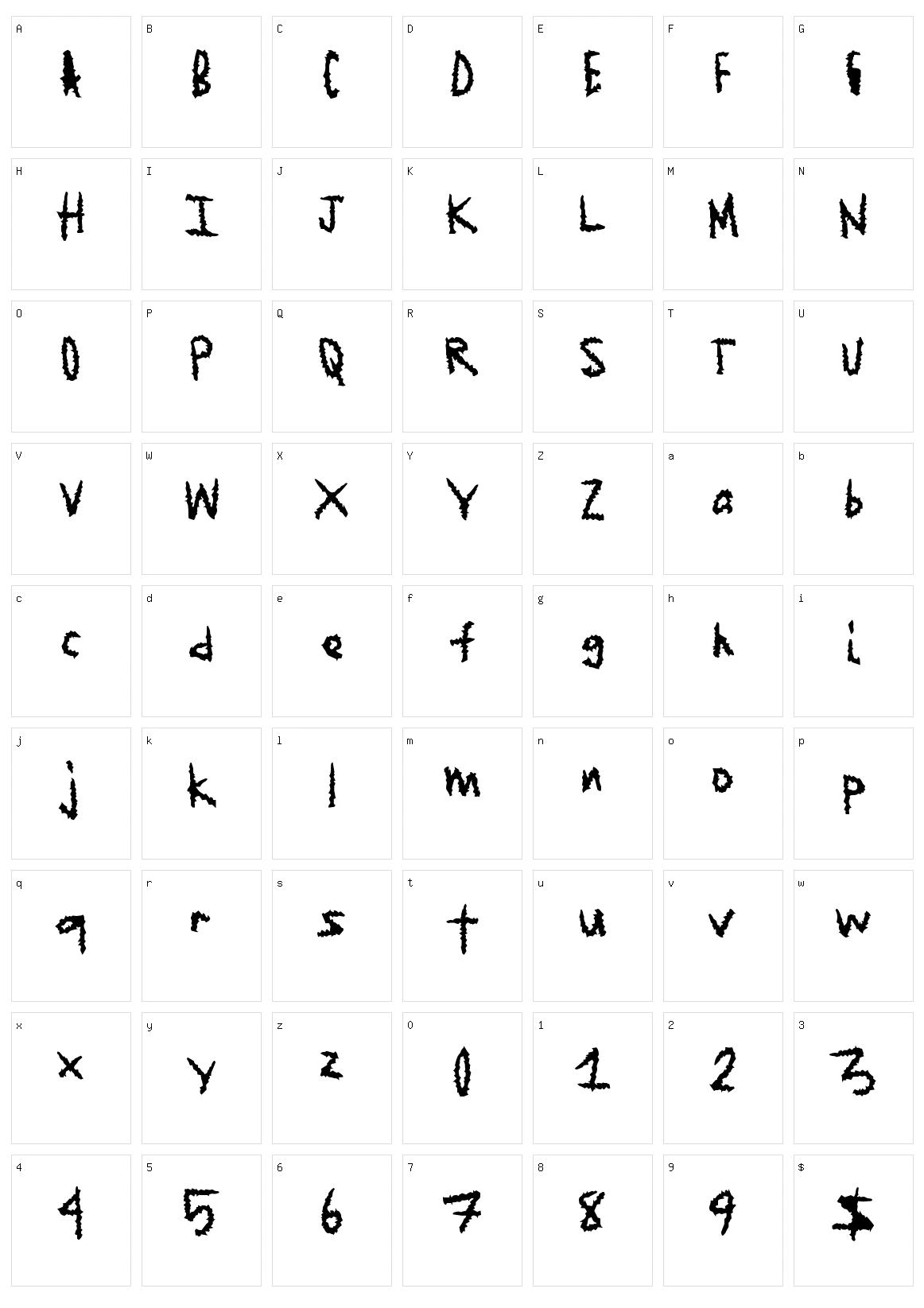 Jaged Edge Character Set