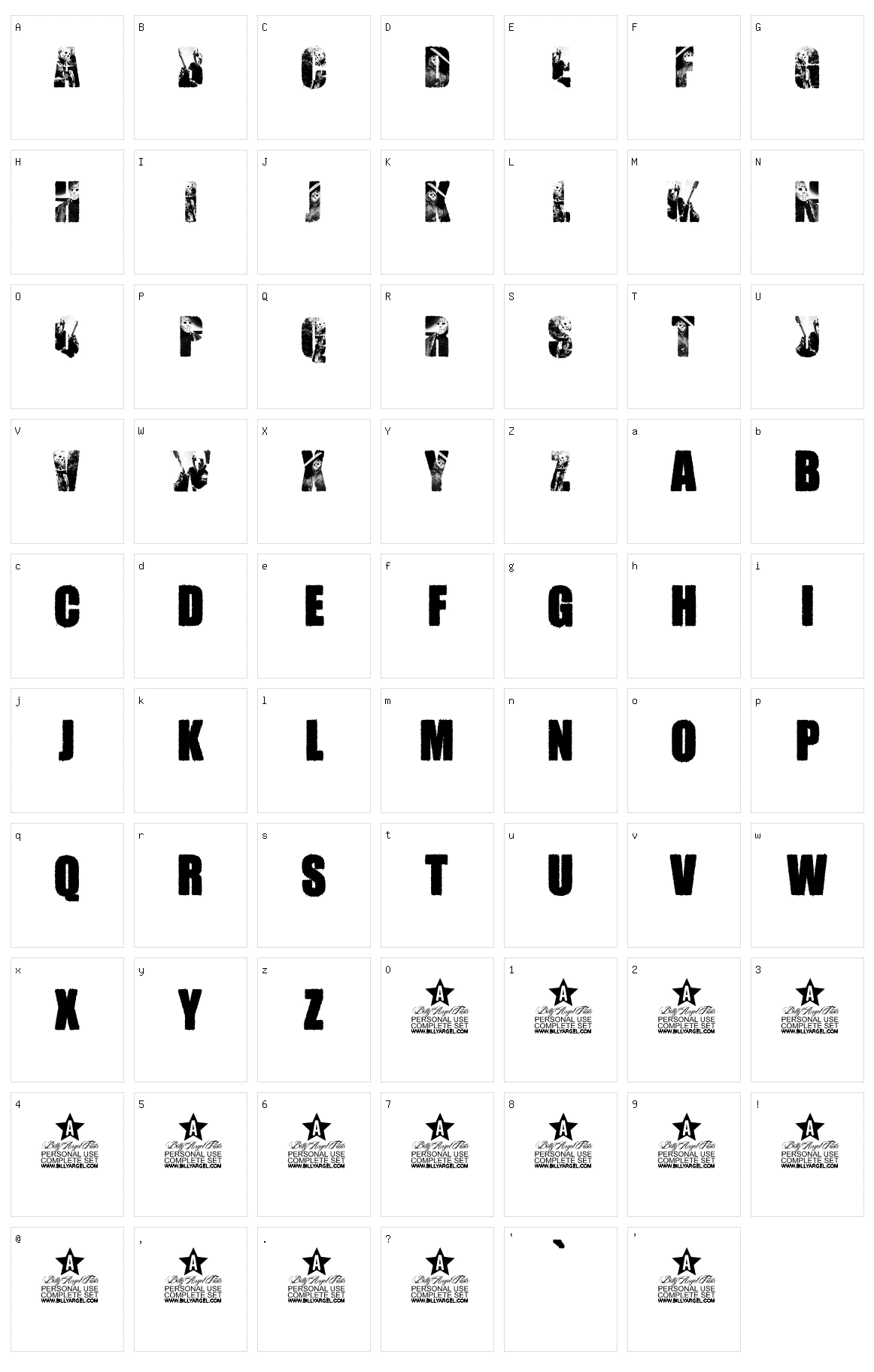 Jason Character Set