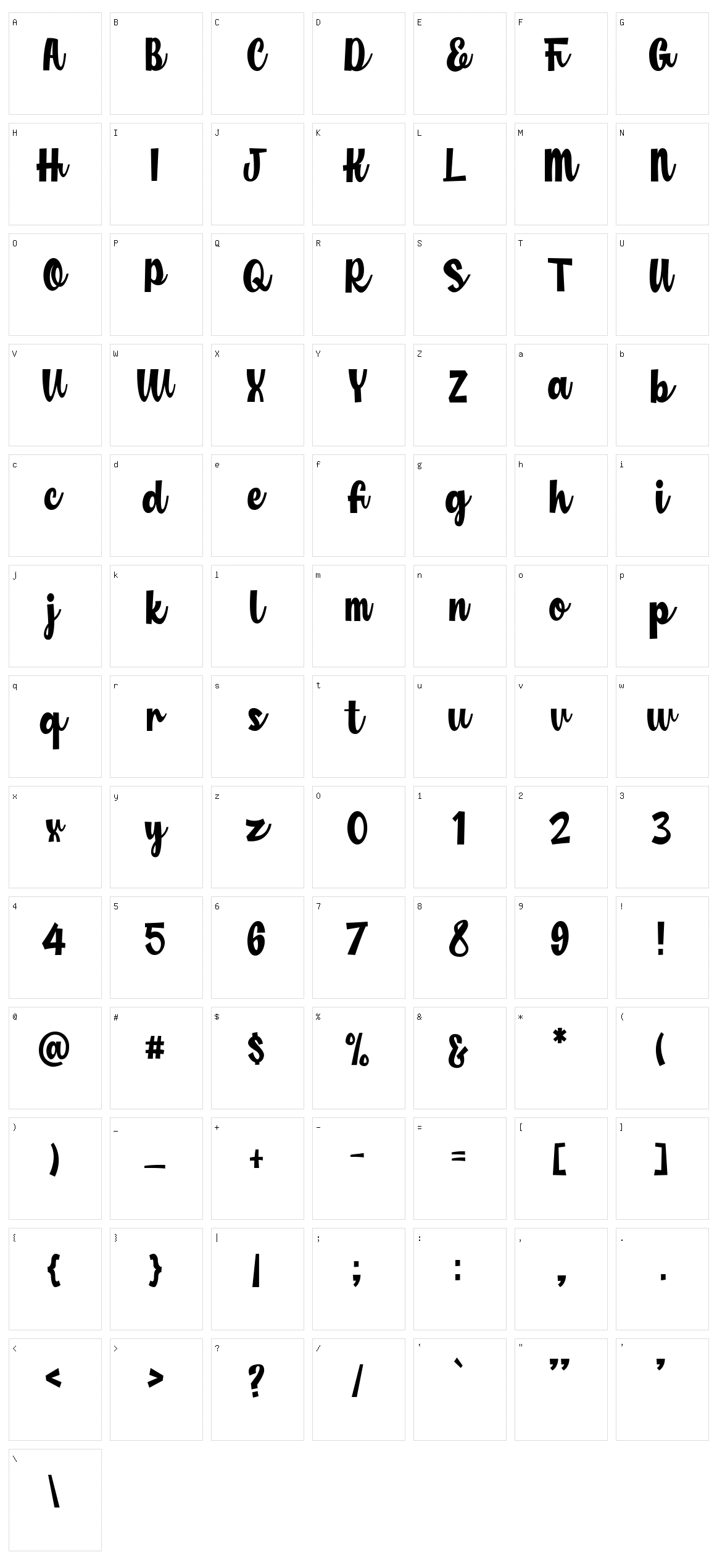 Tanaka Character Set