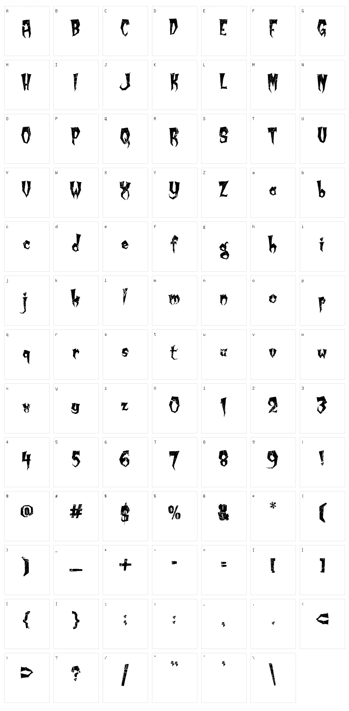Kreepy Krawly Character Set