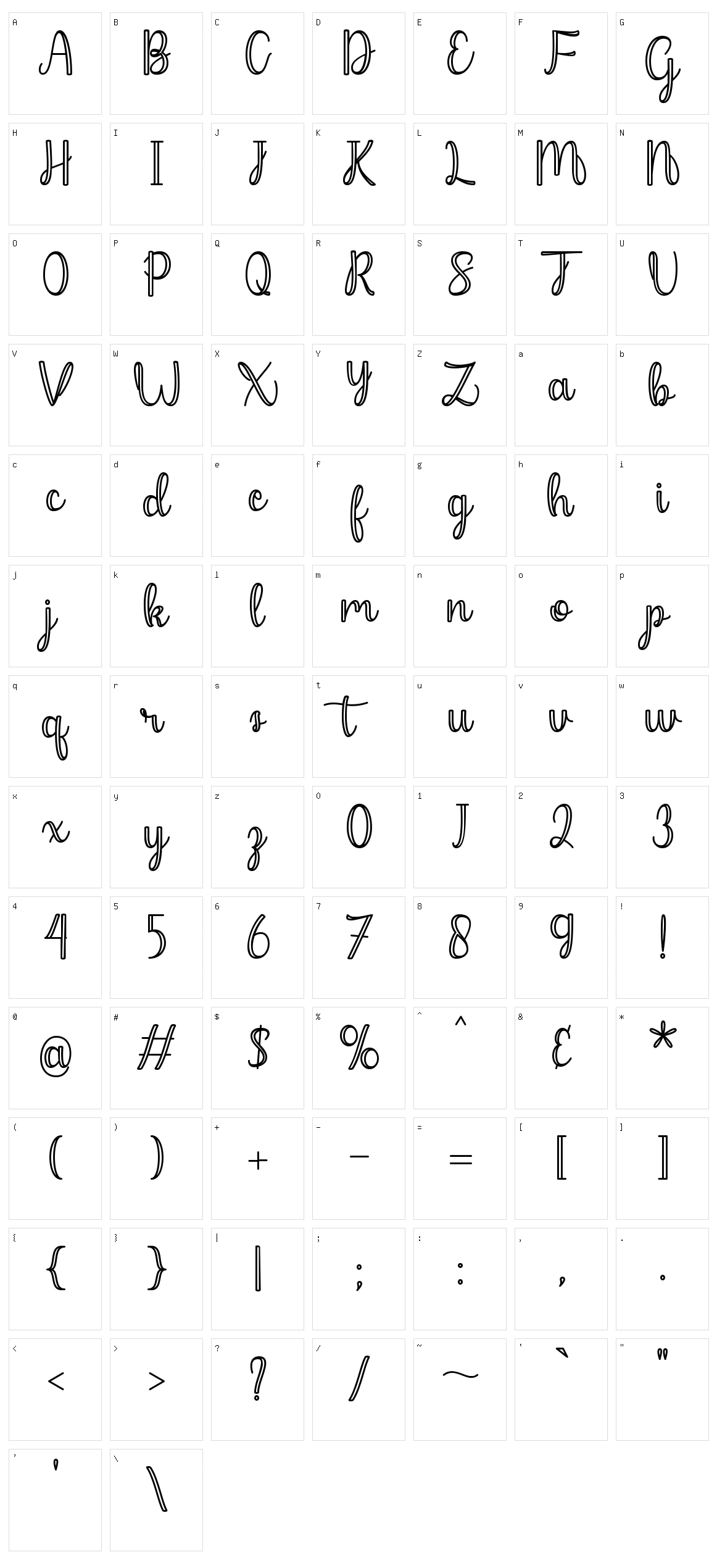 Hinaba Character Set