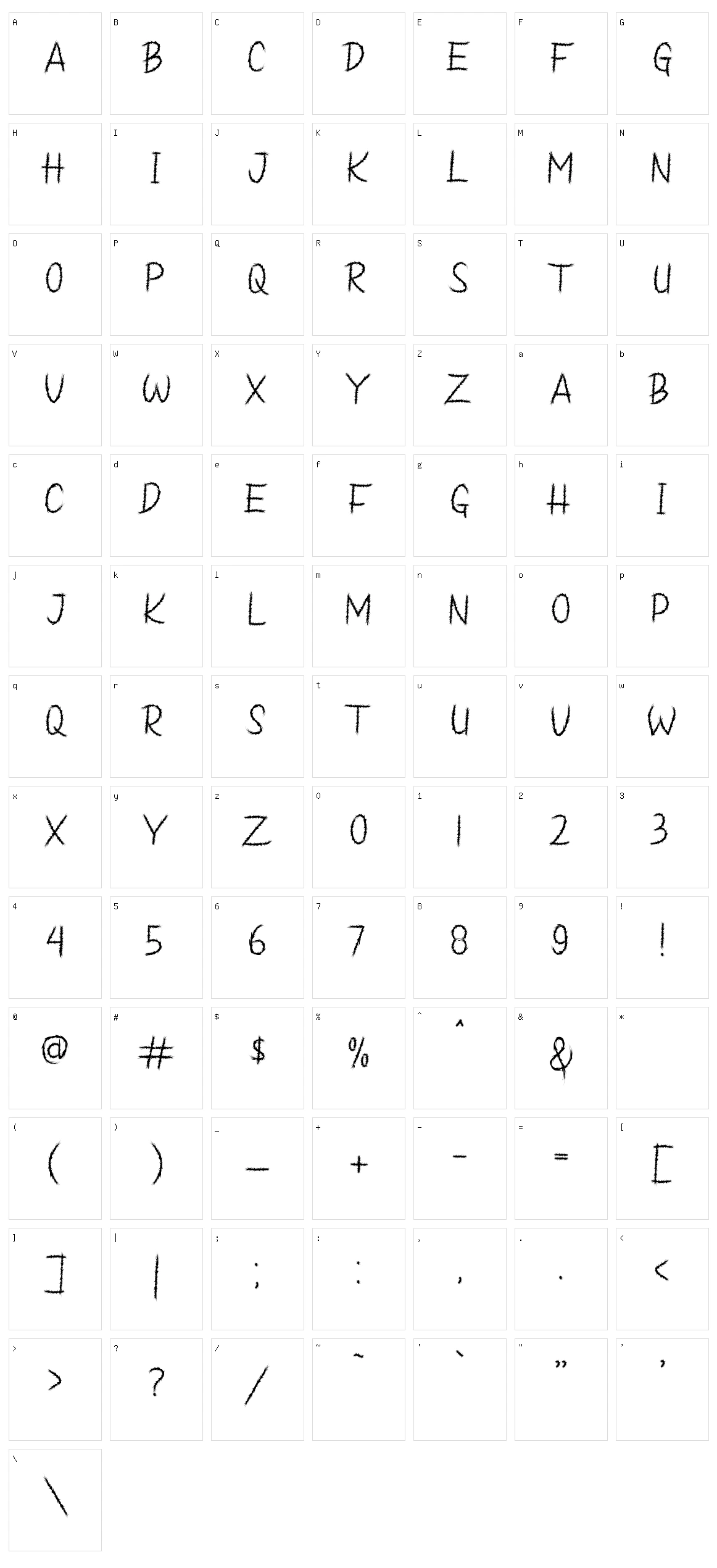 Mantune Character Set