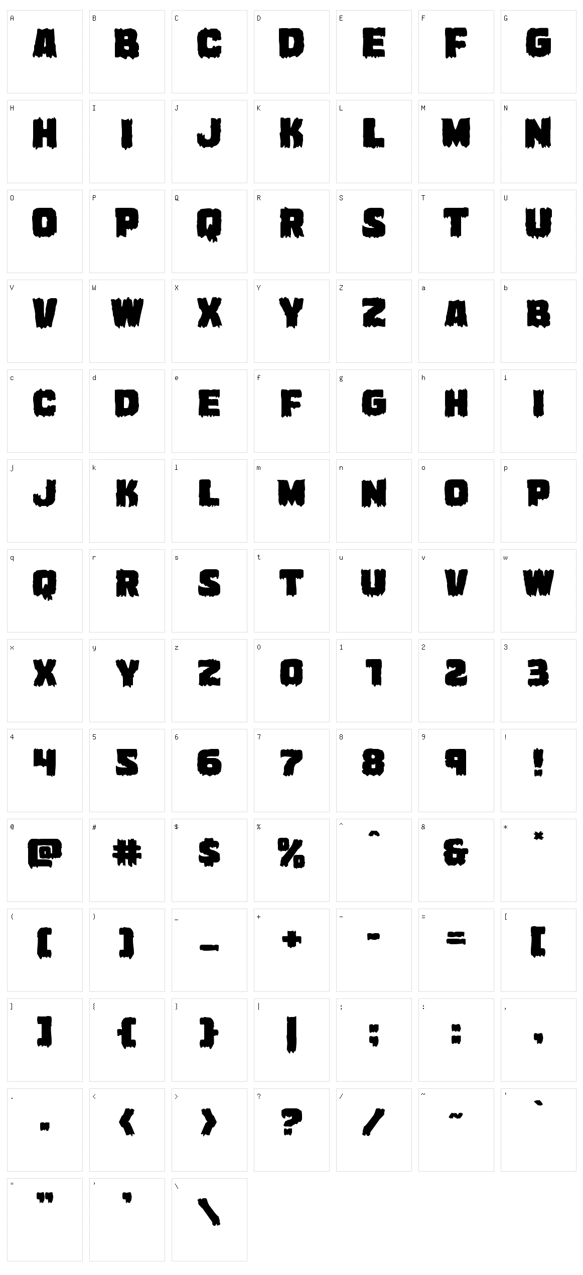 Marsh Thing Character Set