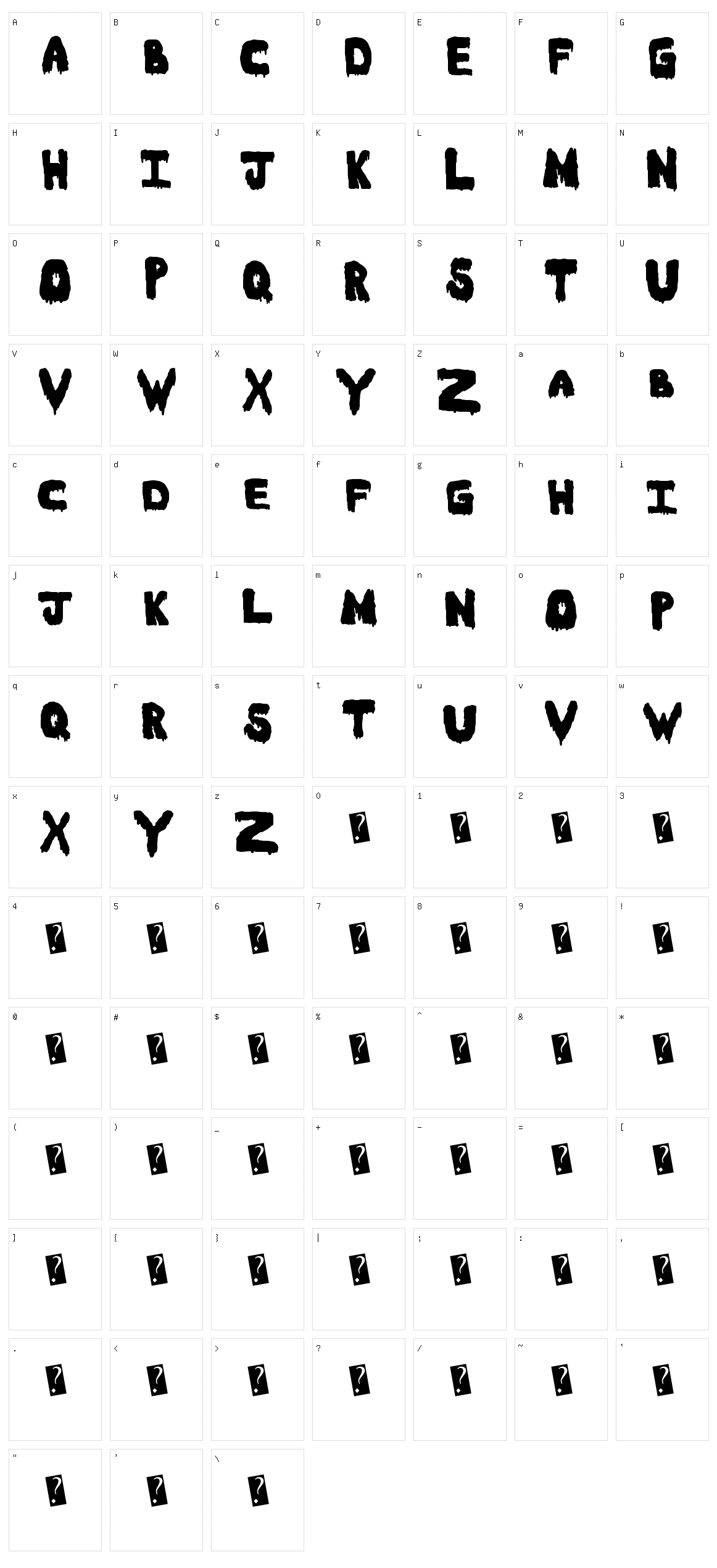 Meltasstic Character Set