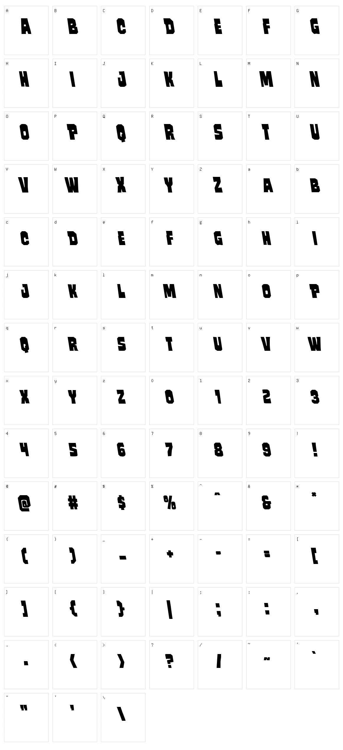 Mindless Brute Character Set