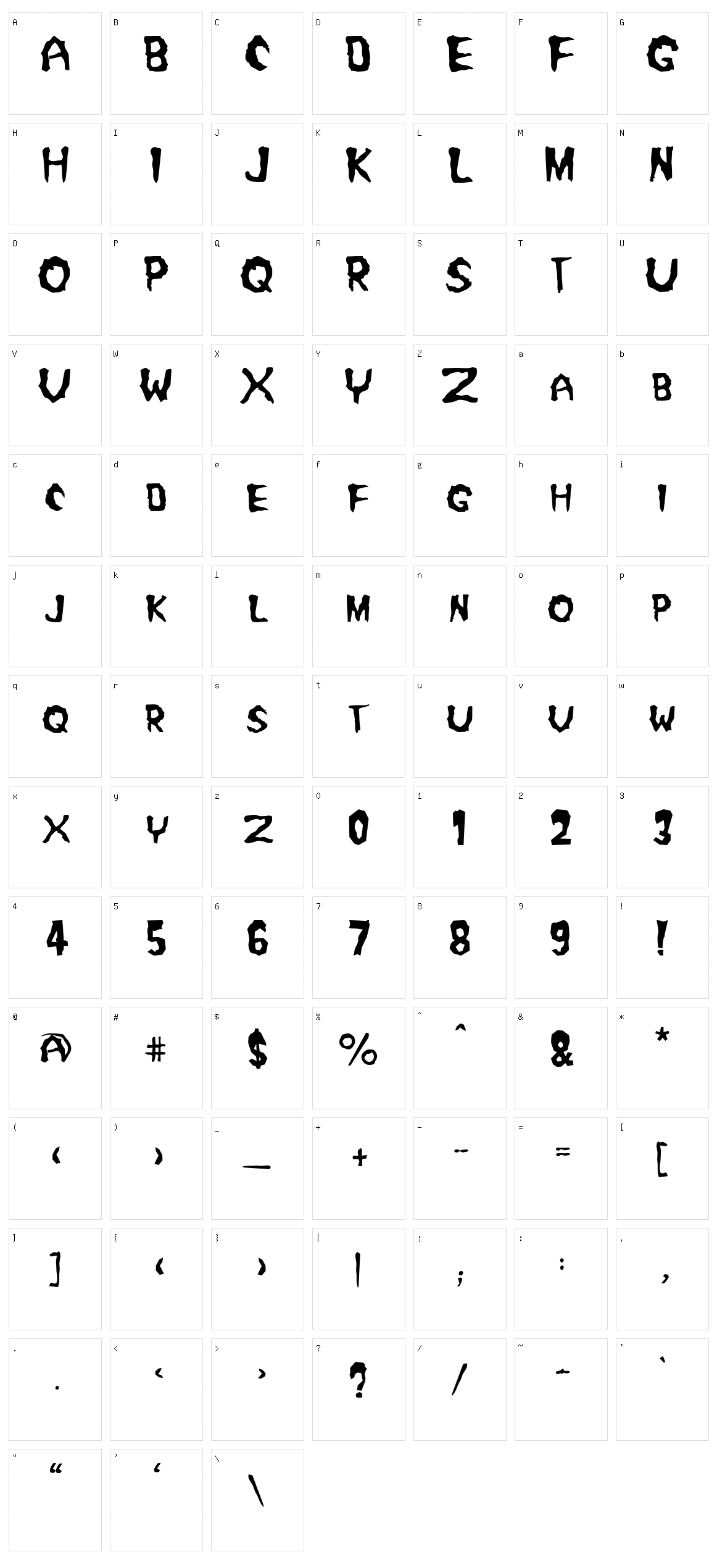 Misfit Character Set