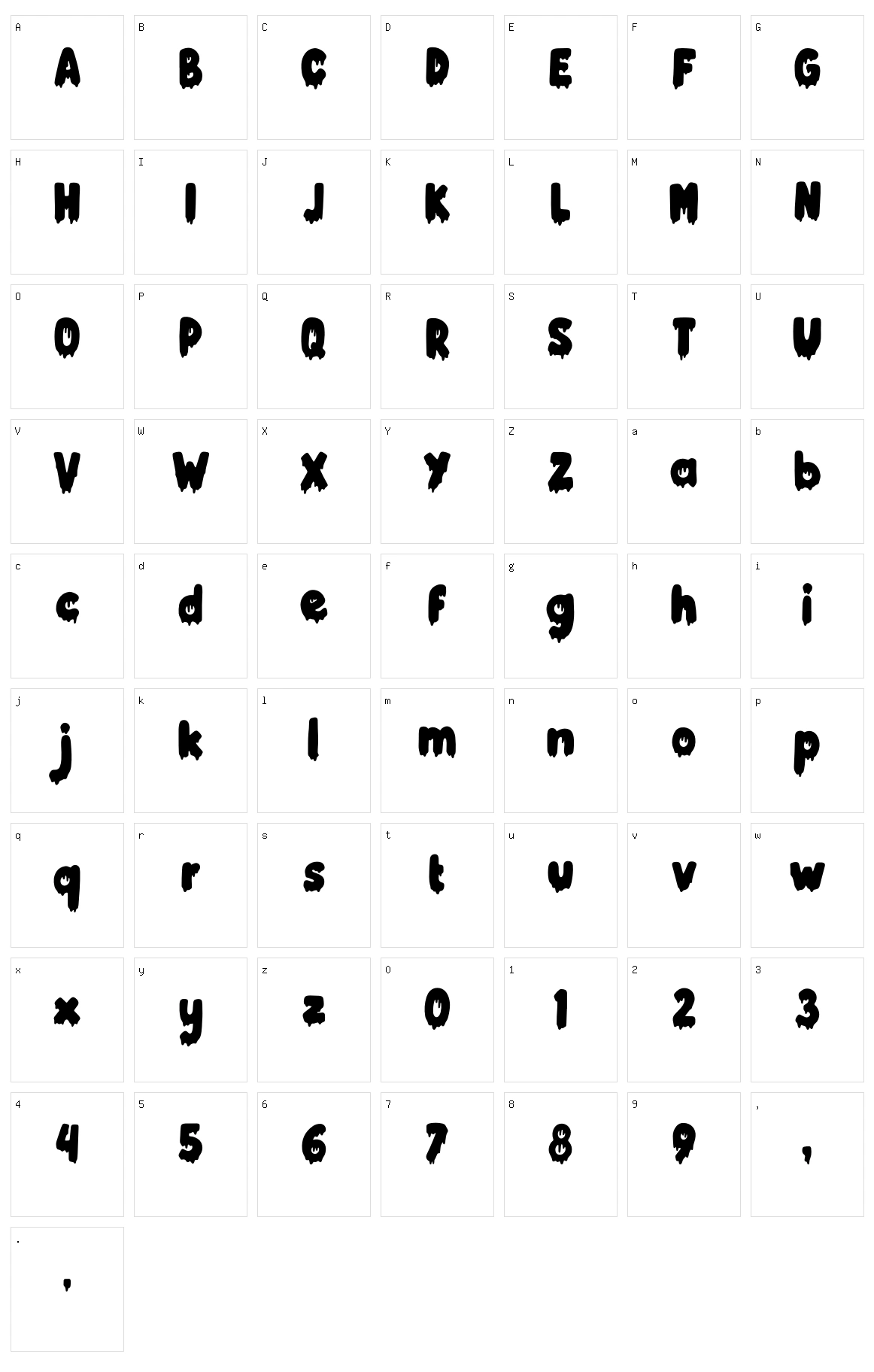 Misterino Character Set