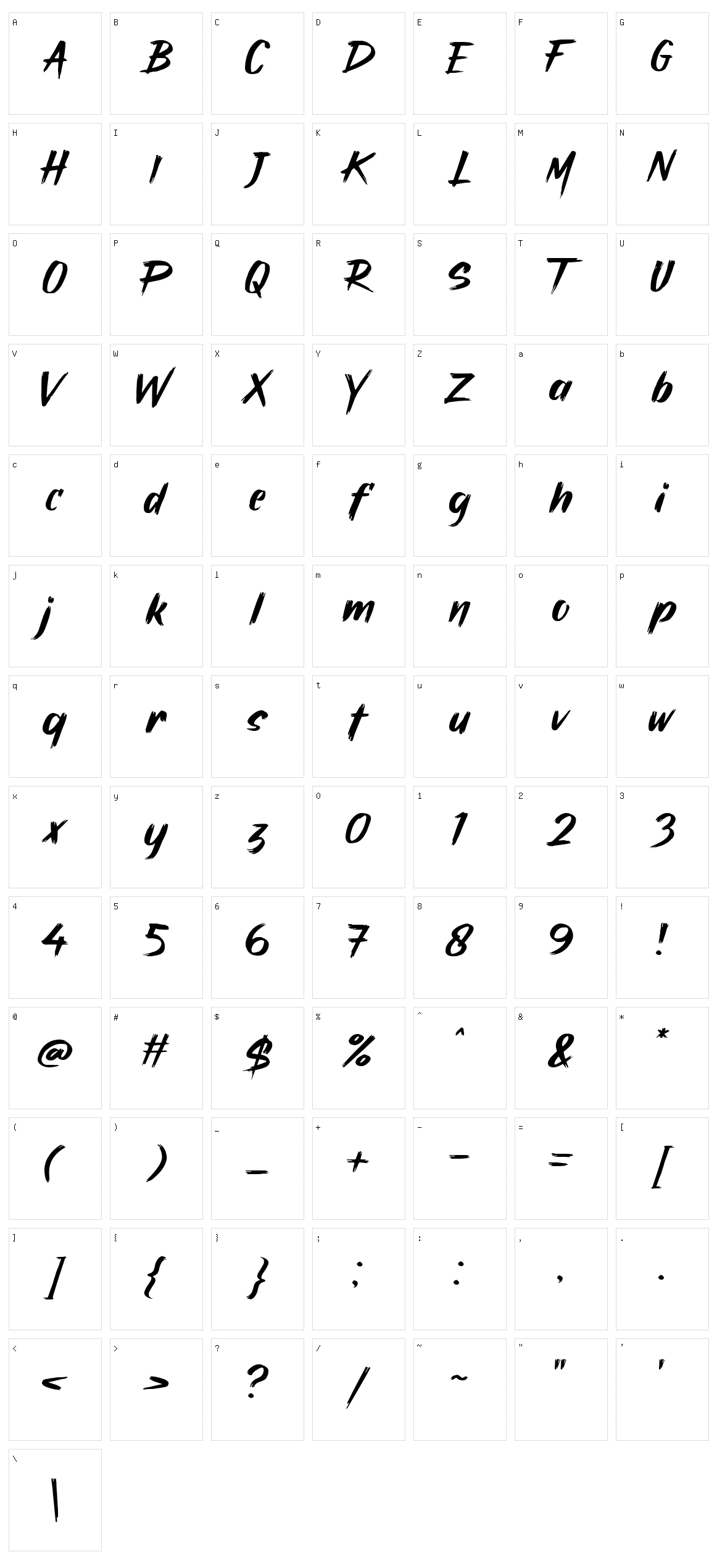 Mistery Zero Character Set