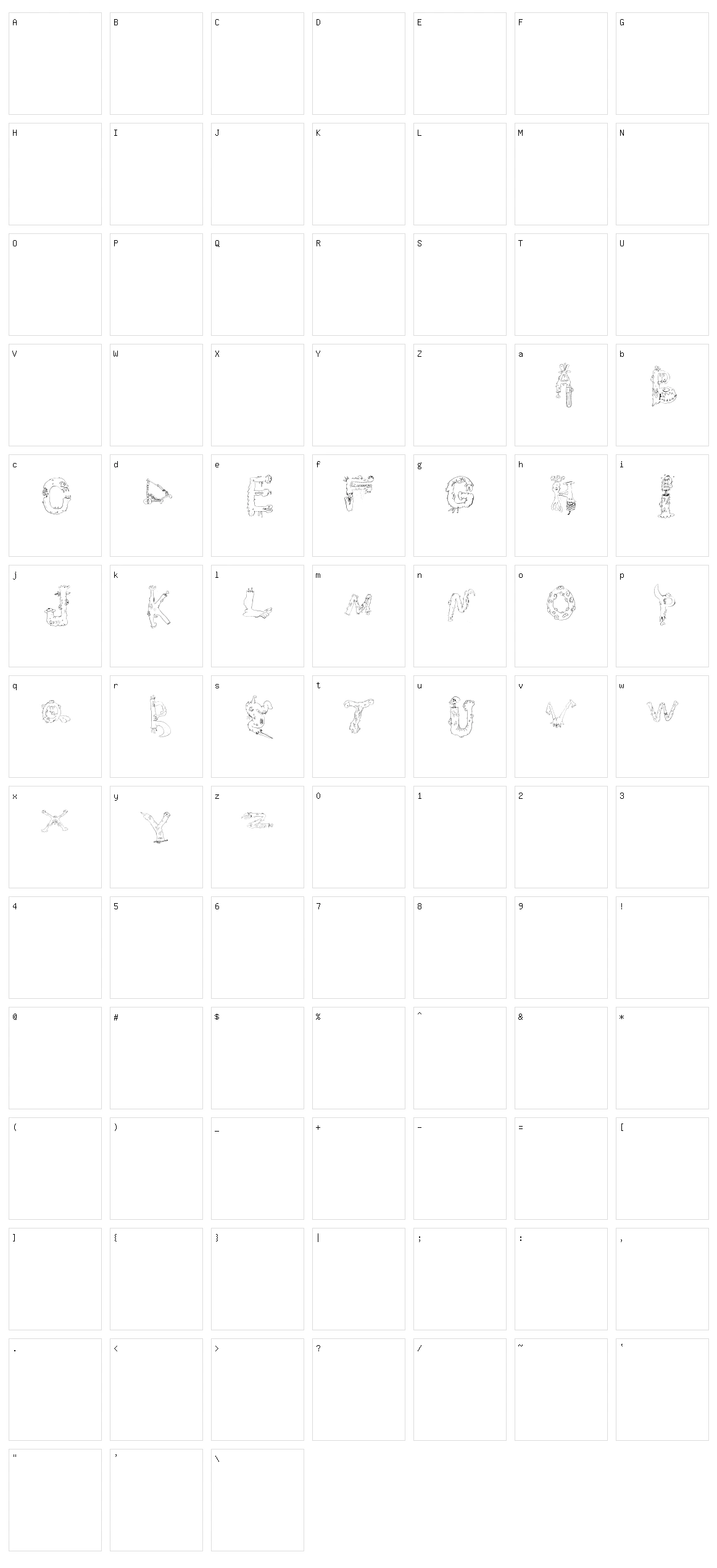 Monstros Character Set