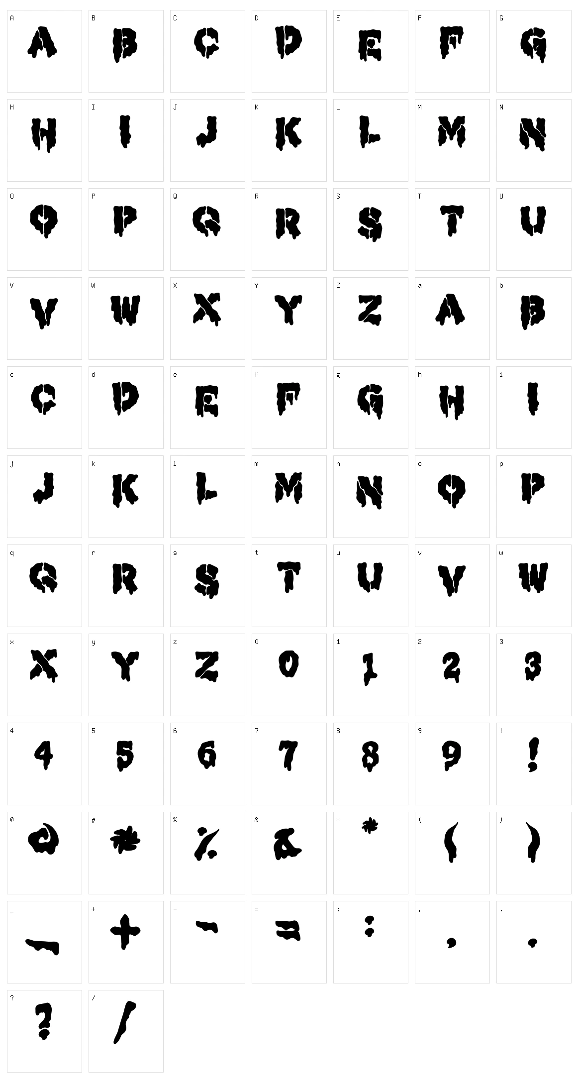 Mxcloak Character Set