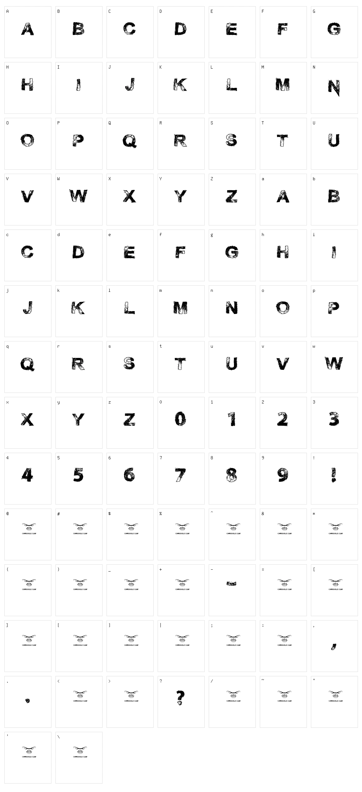 Necrotype Character Set