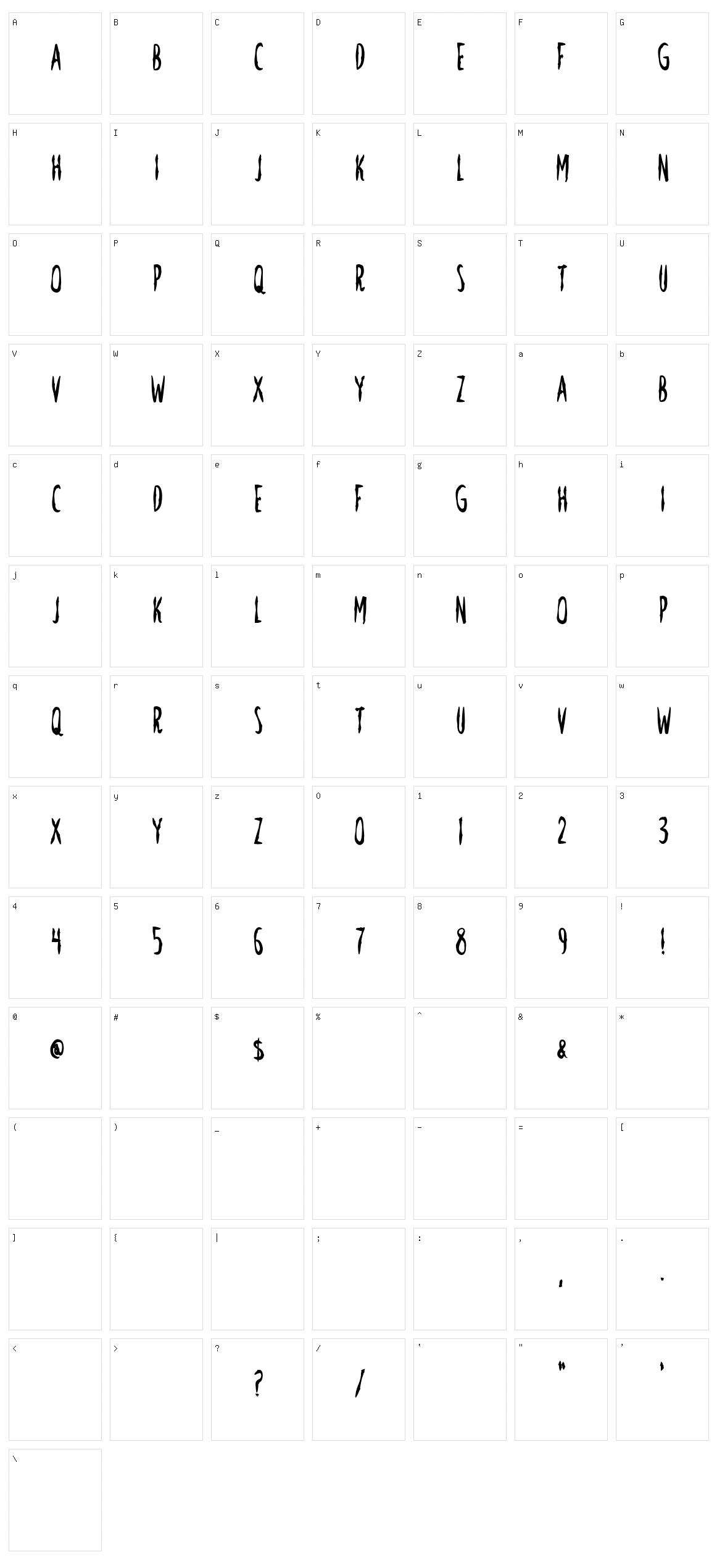 Nevermore Character Set