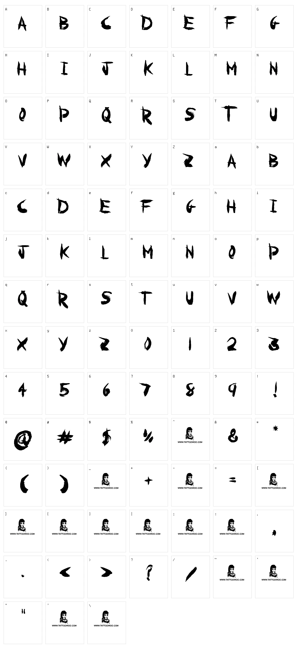 Paranoia Character Set