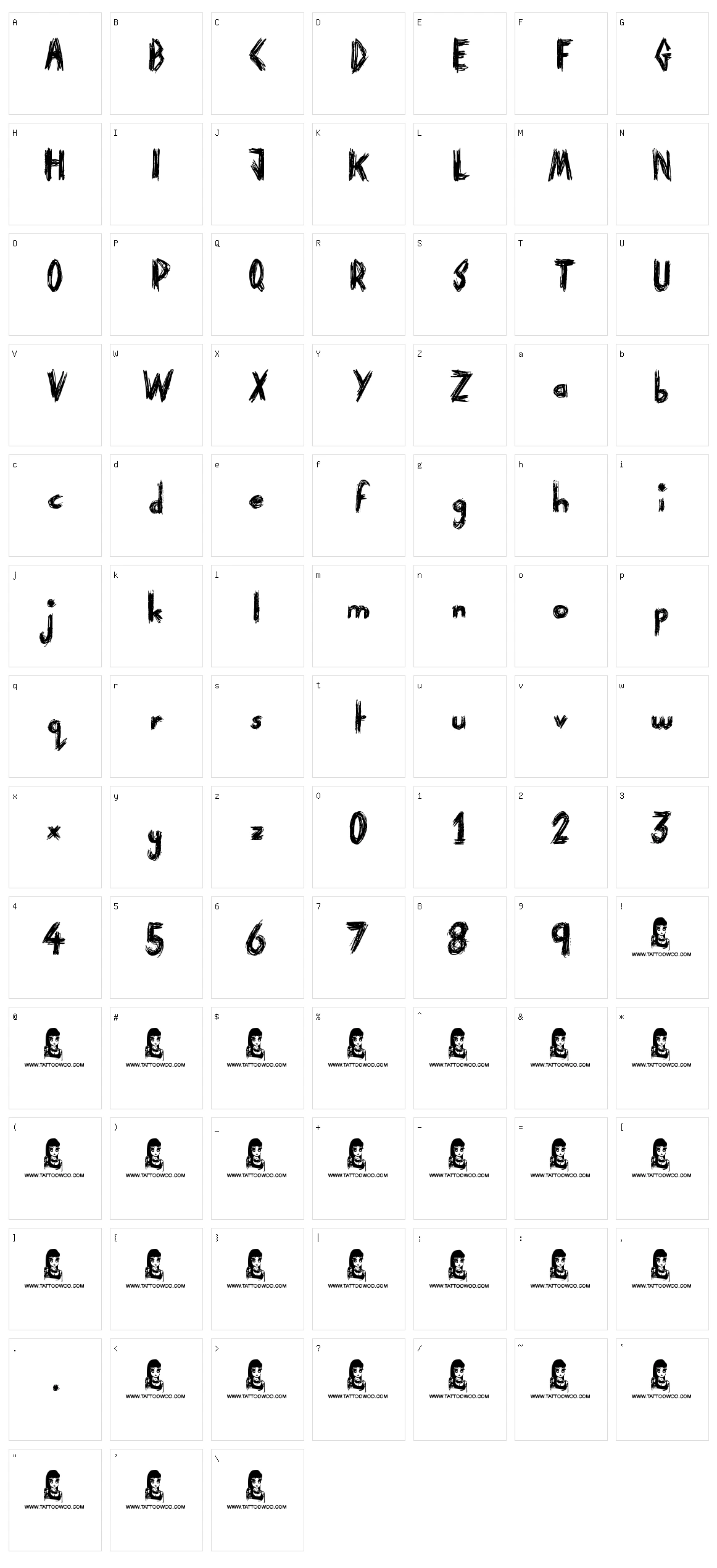 Paranoid Freak Character Set