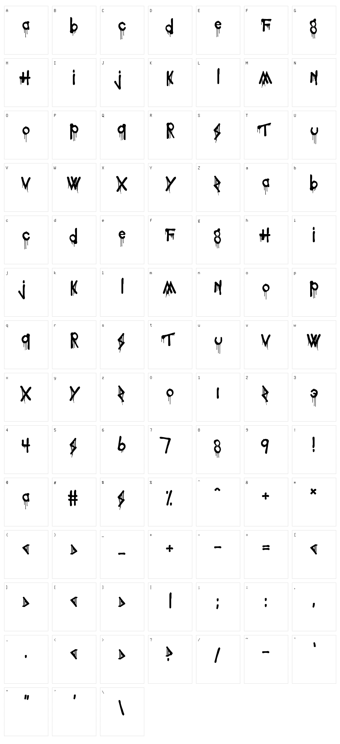 Poisoned Paradigm Character Set