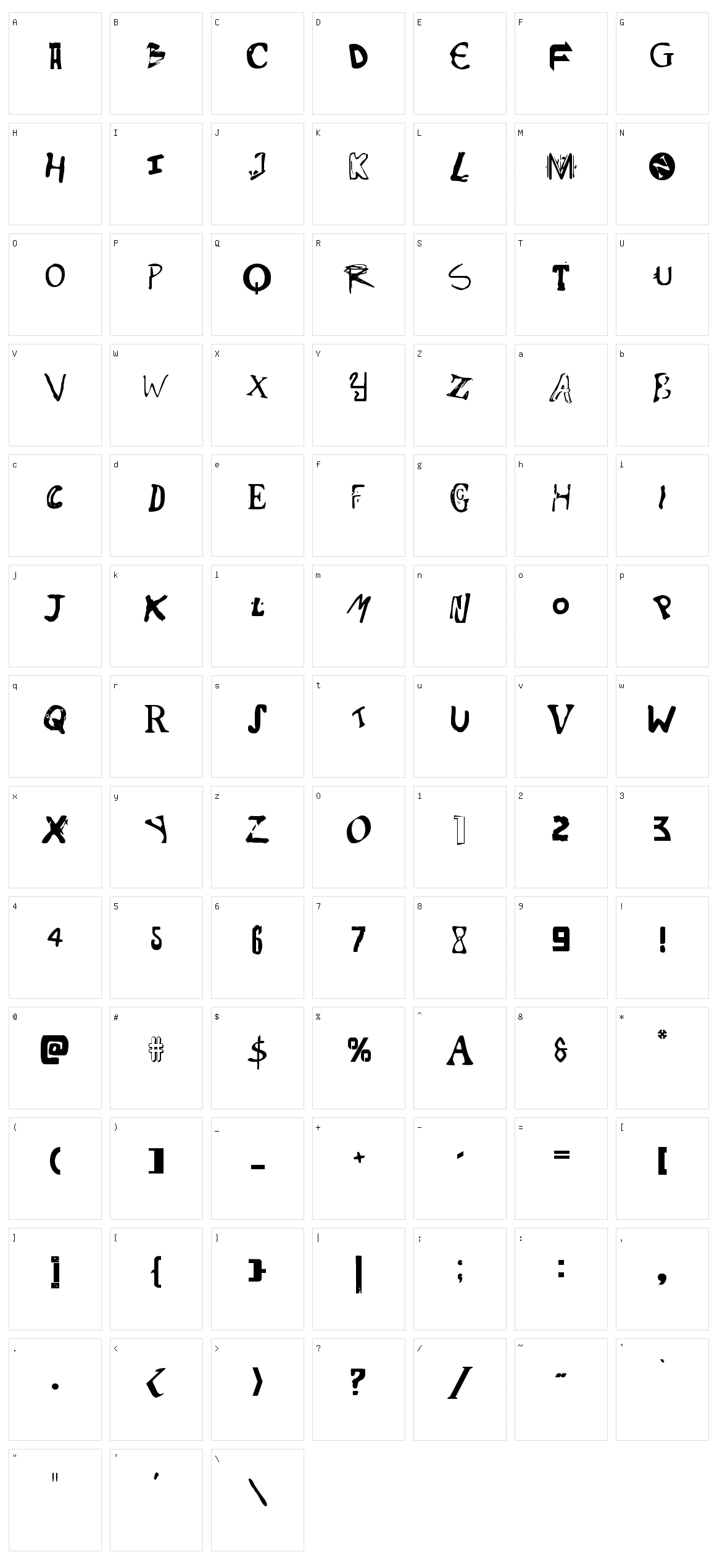 Psycho Butcher Character Set