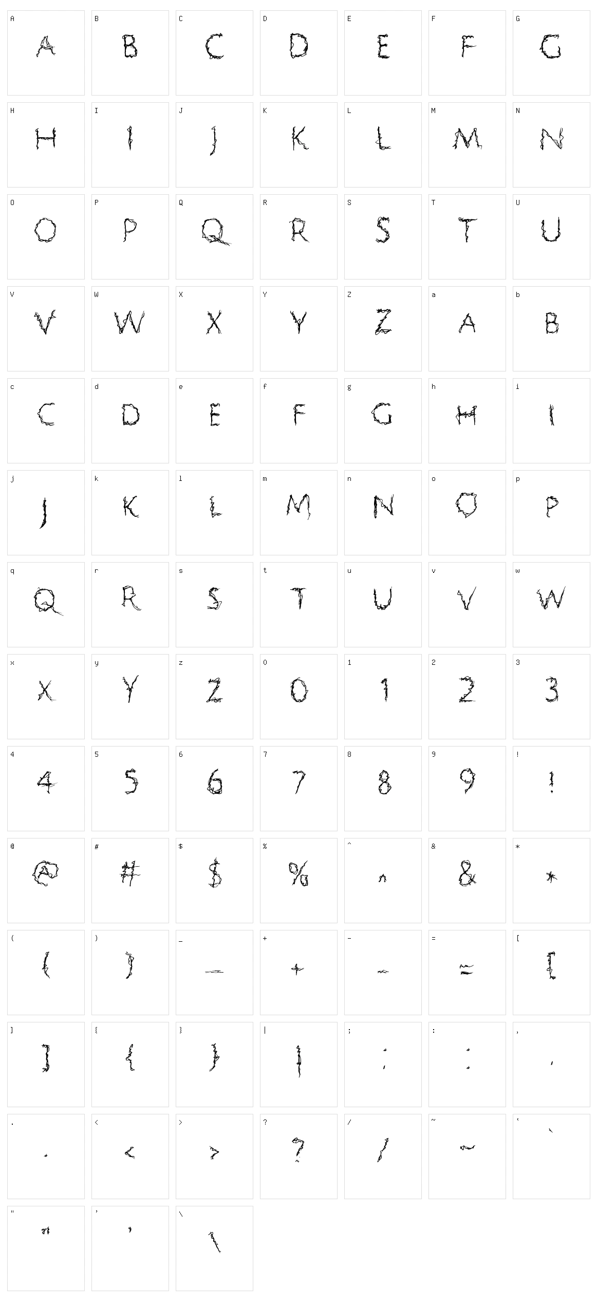 Psychographia Character Set