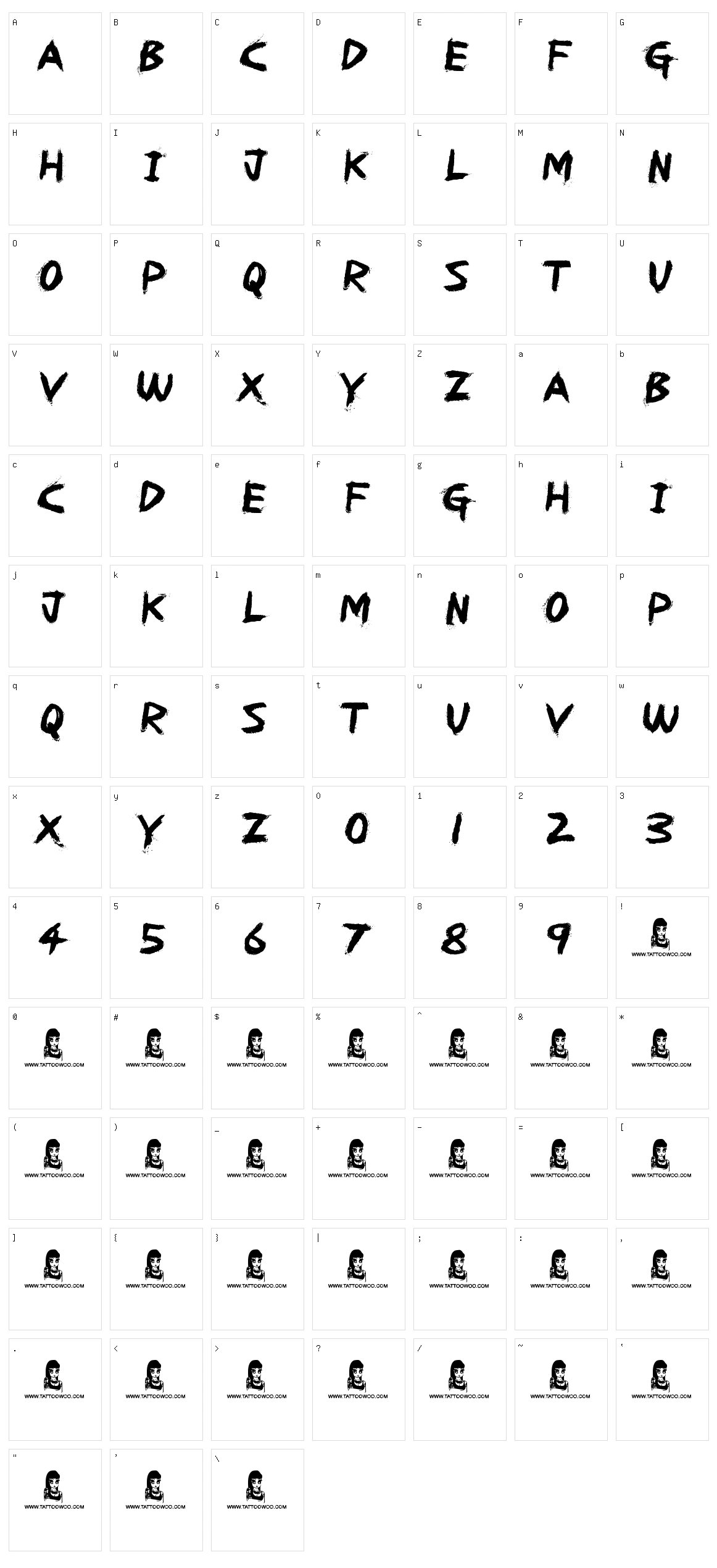 Redrum Character Set