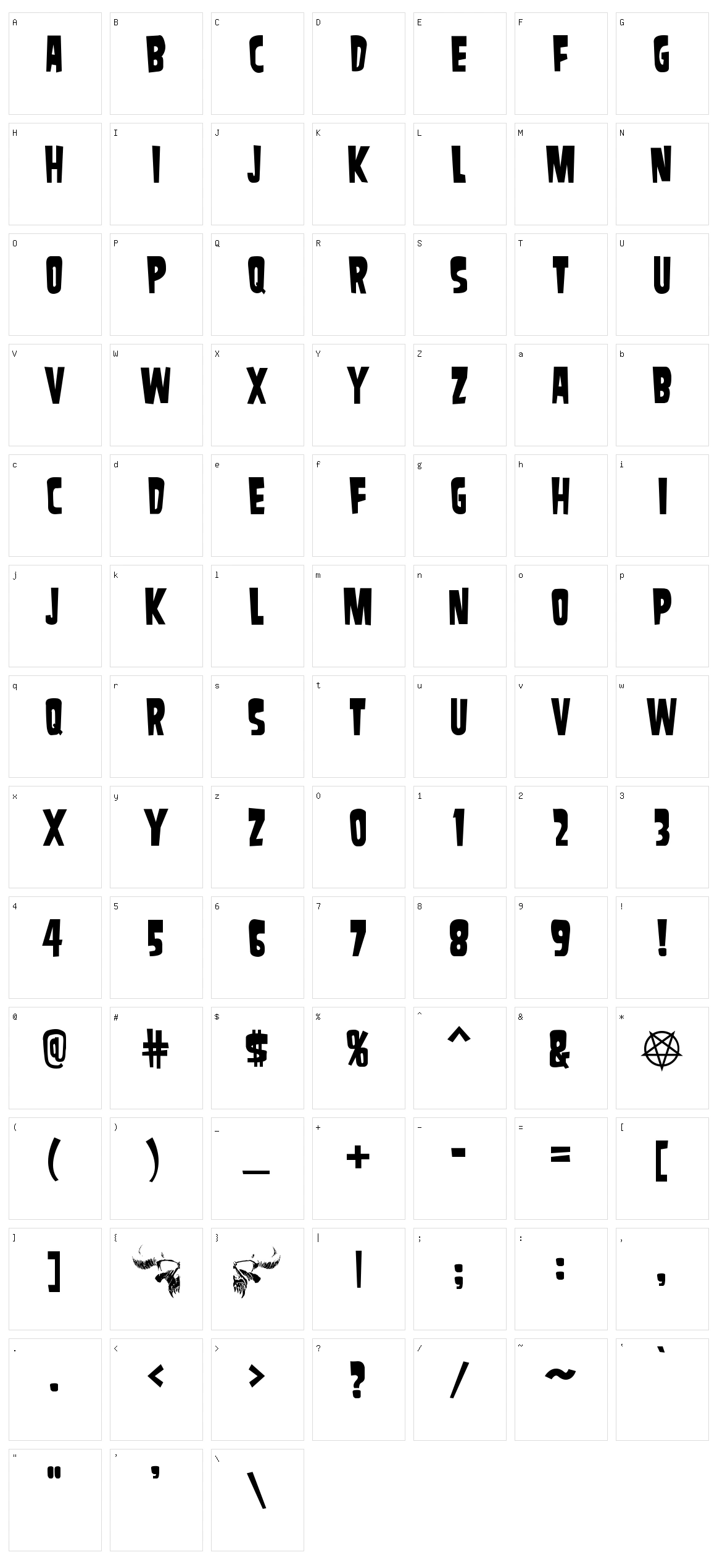 Samdan Character Set