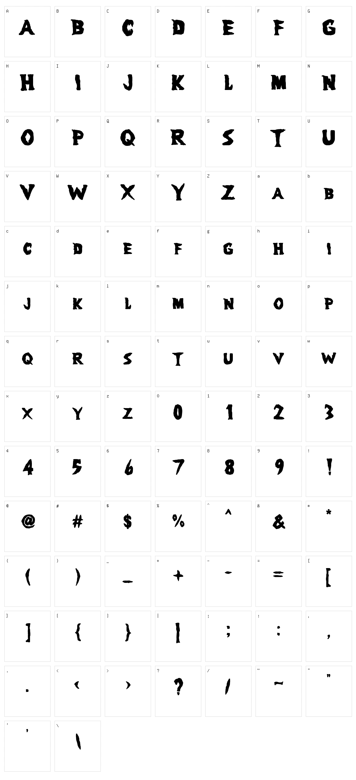 Scary Benko Character Set