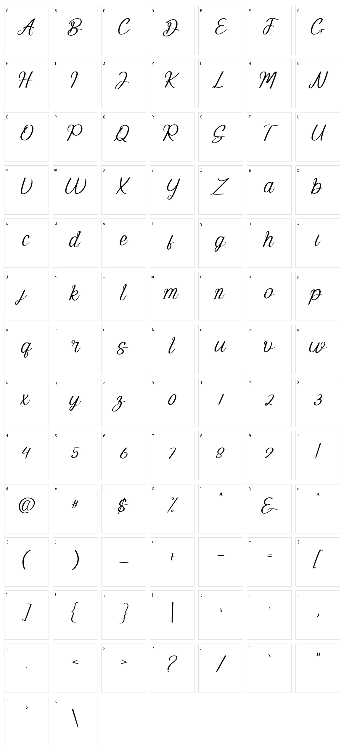 Almond Character Set