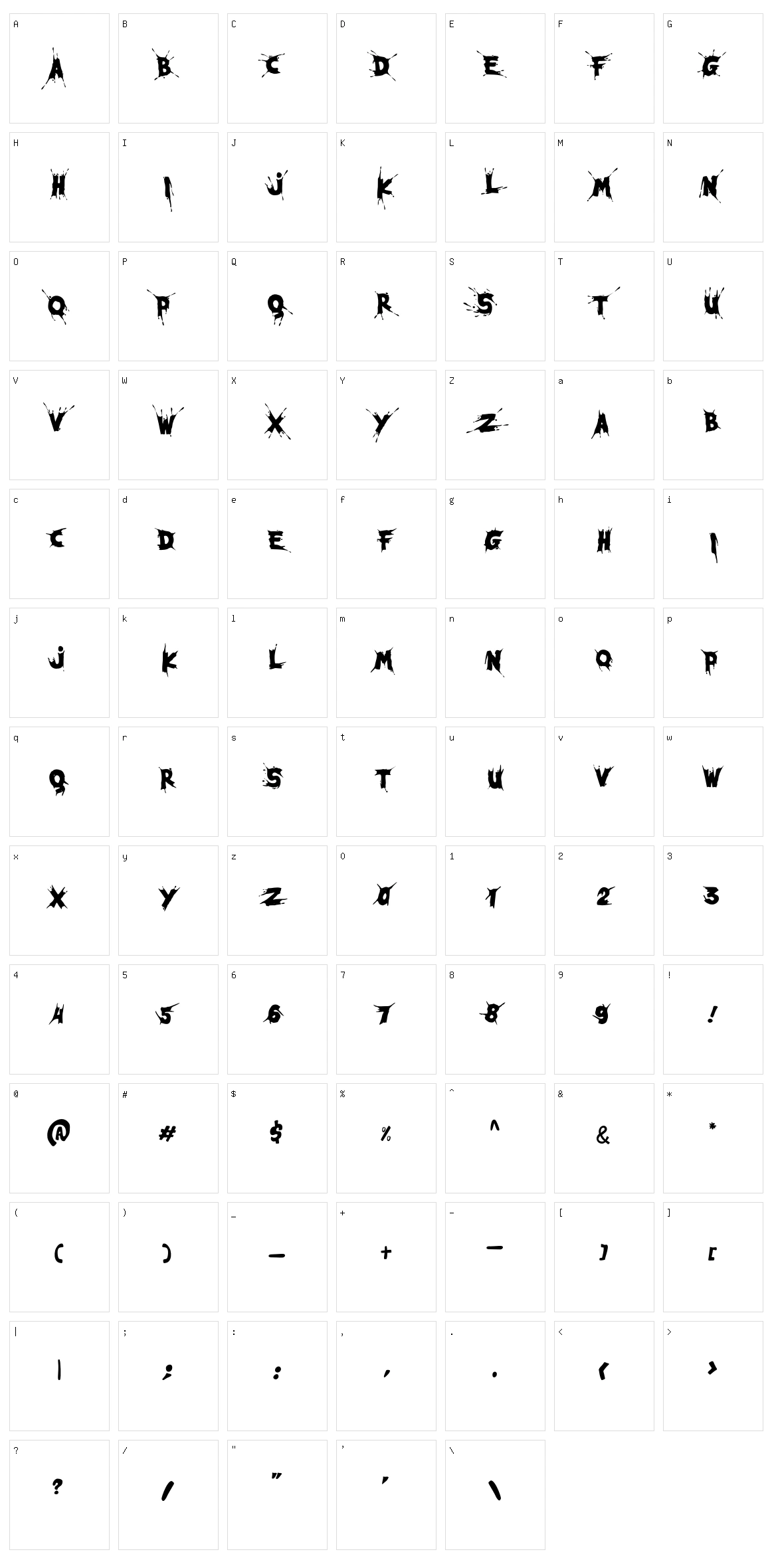 Sengatz Character Set