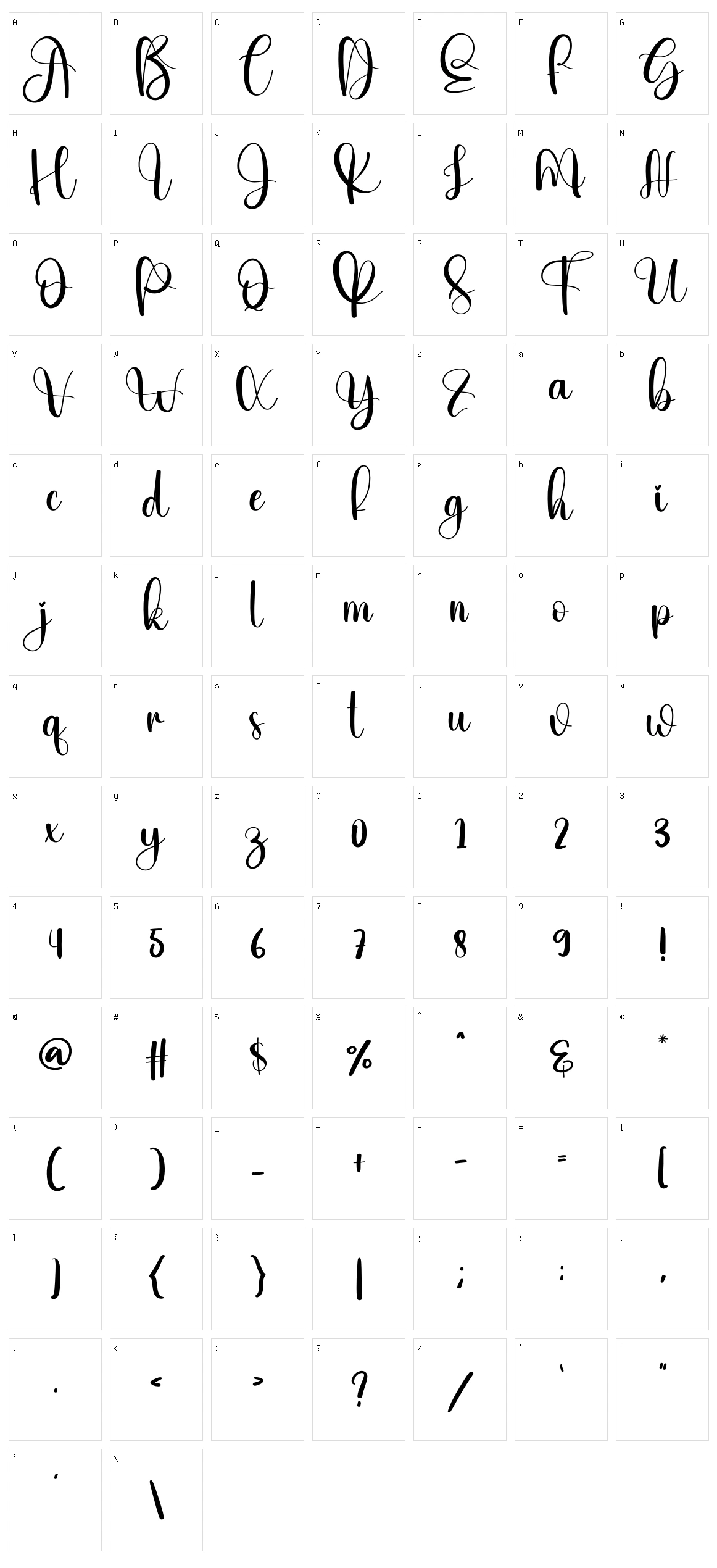 Monthly Character Set