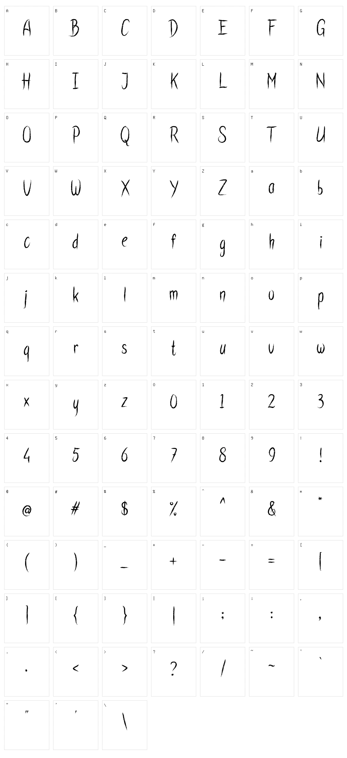 Simple Chalk Character Set