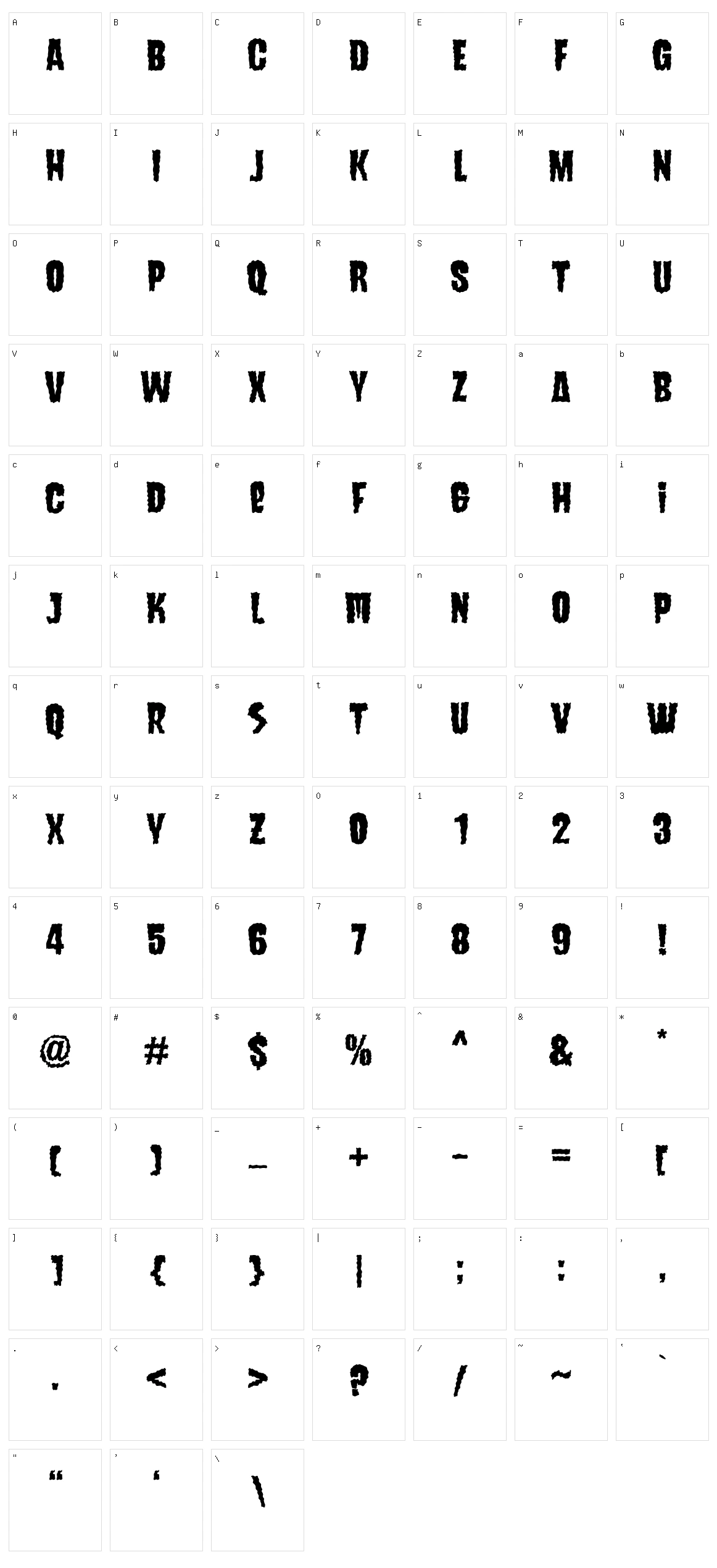 Sinister Mind Character Set
