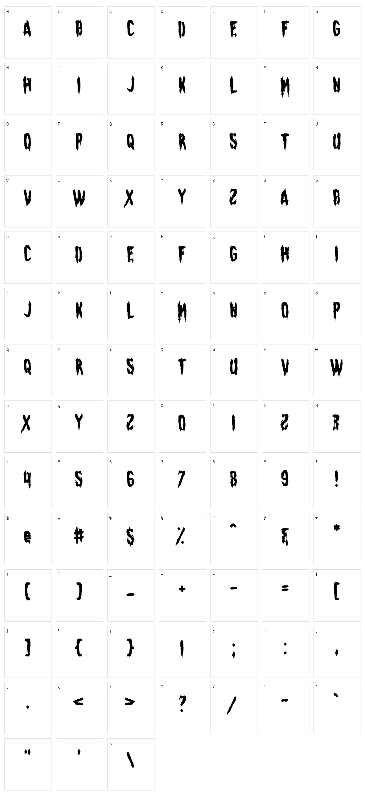 Sinister Sunday Character Set