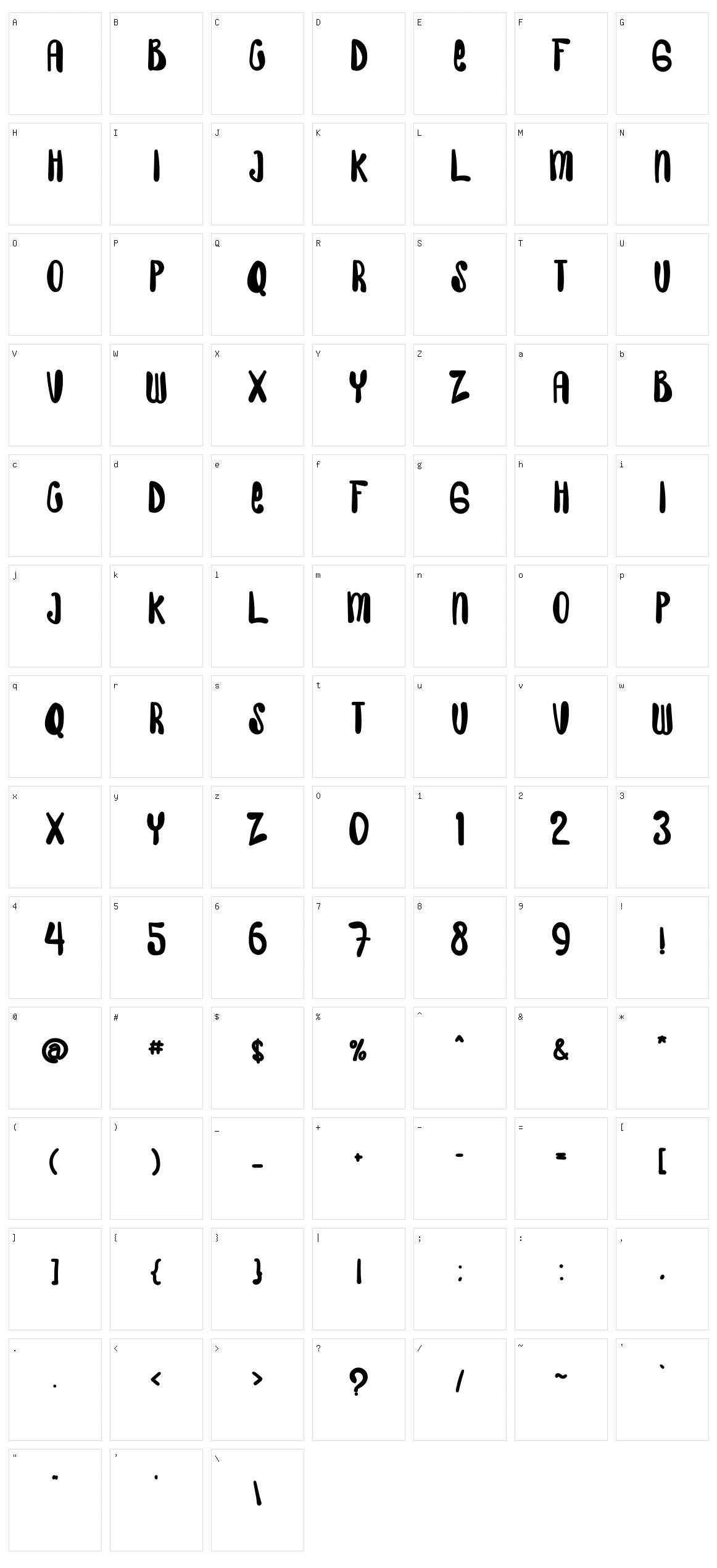Hello Thore Character Set